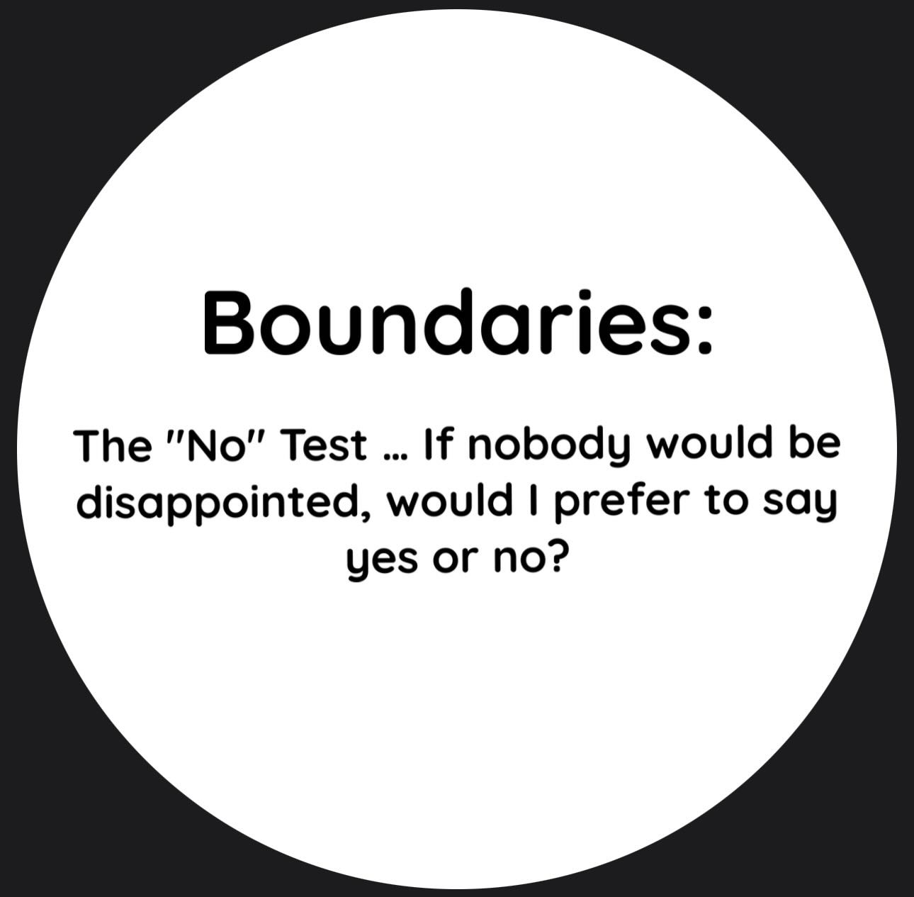 …
Quick boundary test
If nobody would be disappointed, would I prefer to say yes or no?
#mentalhealth #mentalwellness #boundaries
#therapyWirral #WirralCounsellor