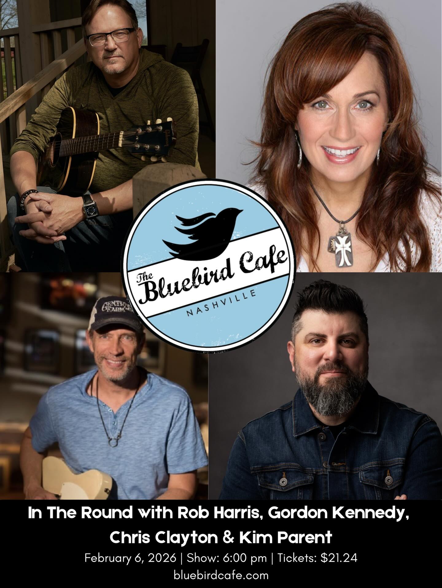 Excited for this Friday at The Bluebird Cafe. Honored to share the stage with friends and legends. Line up change - the incredible Gordon Kennedy will be joining the evening. Tickets go on sale tomorrow (Monday) morning at 8am. Link in bio for the ticket link.