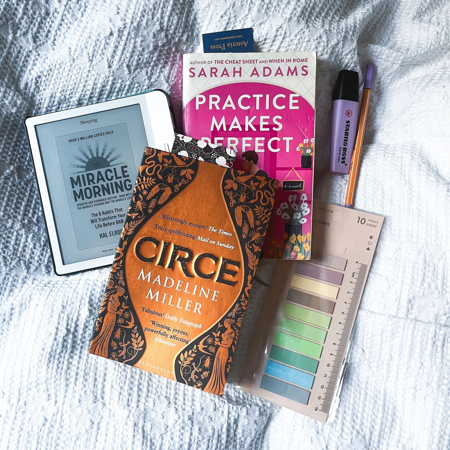 📚 What I'm Currently Reading ✨
Hi everyone! It's getting very chilly as we get closer to December and my annual reading challenge is staring me in the face (21 books to go! *GULP* 😅) But, believe it or not, I've been here before in 2022 and still made it in time so I'm channelling all my optimism! 💪 (Or maybe just pushing my luck?? 😂)
Sharing a snap of my current reads ❤️
📖 Circe by Madeline Miller, leant to me by my friend @imogen_l_smiley and is my local book club's nominated title for this month. This is my first Greek myth retelling - and I'm crying over Miller's beautiful writing. Every word sings from the page! 😭
📖 Practice Makes Perfect by Sarah Adams - reading this as part of a book swap with my freelance friends. Have really loved reading their annotations as I go through and leaving my own thoughts on the page. Currently have mixed thoughts... 👀🍵
📖The Miracle Morning by Hal Elrod - to satiate the self-dev gremlin in me. I've been following the Life SAVERS morning routine for the past few weeks, definitely seeing the benefits even if I'm not quite a morning person yet! 😋
Have you read any of these titles? What did you think of them? Let me know what you're currently reading below 🥰 👇
#currentlyreading #currentread #bookstagram #ukbookstagram #readingupdate