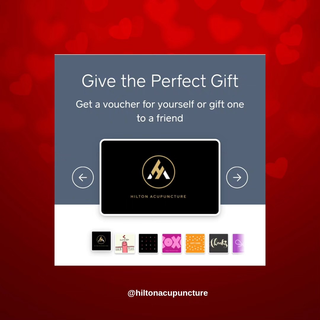Valentine's Day is almost here! πΒ What better way to show someone you care than by taking an interest in their health and wellbeing?Β βΊοΈ
Hilton Acupuncture eGift Cards make great Valentine's Day gifts and can be purchased in any dollar amount.Β
Follow the link in the bio to purchase an eGift Card now!Β π
#hiltonacupuncture #acupuncture #TCM #acupunctureworks #valentinesday #gift #valentines #giftcards #giftideas #mountpleasant #health #wellbeing