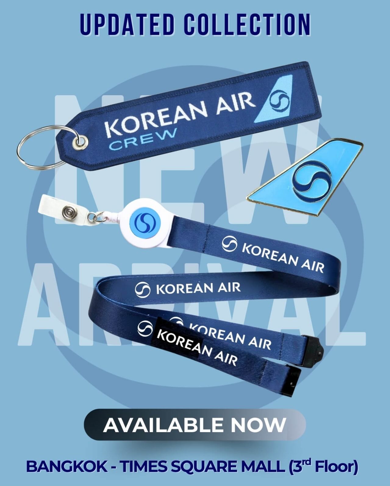 NEW ARRIVAL!!!
Updated Korean Air collection with new logo !! 🇰🇷🇰🇷🇰🇷 Keyring 180 THB, Pin 180 THB, Lanyard 200 THB
Visit our store in Bangkok, Times Square mall @ Asoke
Open everyday 10.30am to 7pm
www.kisslanding-bangkok.com/koreanair-crew-collection
#thaiaviation #koreanaircrew #koreancrew #aviationlovers #pilotlifestyle