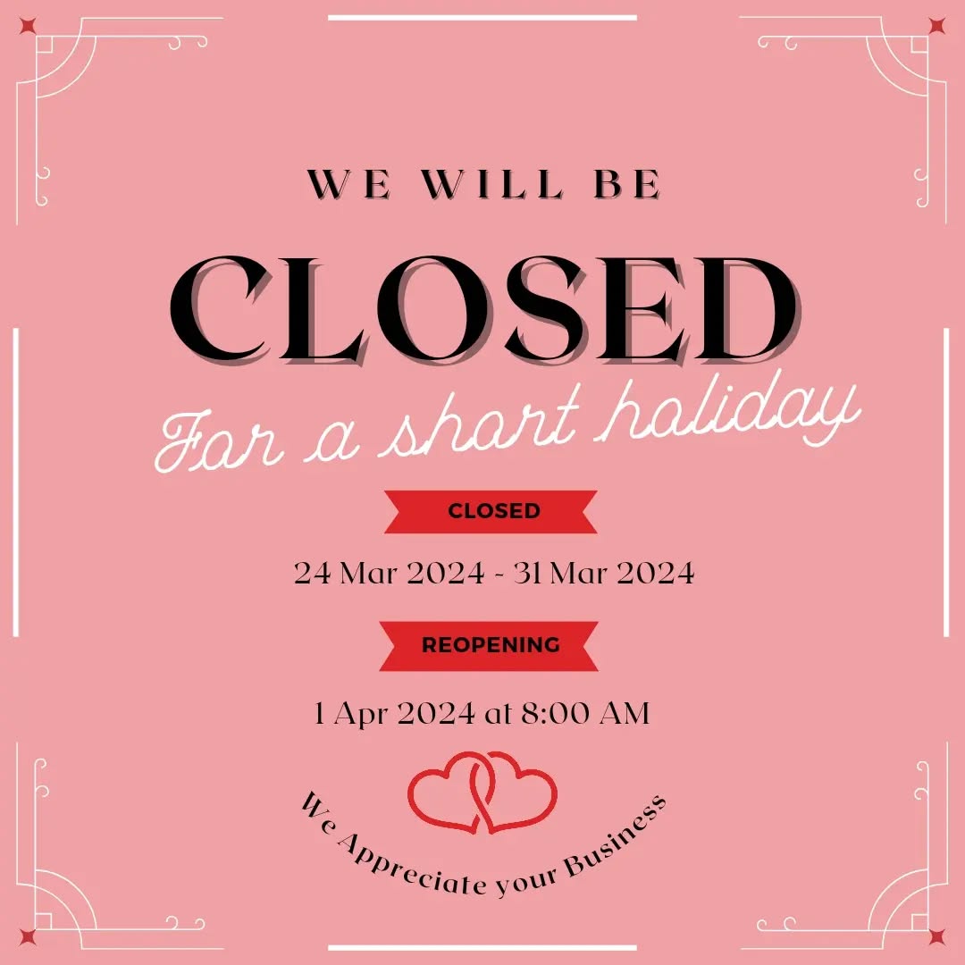 Dear Valued Customers,
We at Amore Cheesecake wanted to inform you that we will be closed from March 24th to March 31st to take a well deserved break. We appreciate your understanding and look forward to continuing to provide you with our delicious cheesecakes on our return.
Emails and orders will still be checked and answered during this time period.
Regular service hours will resume Monday April 1st.
Thank you for your patience and understanding.