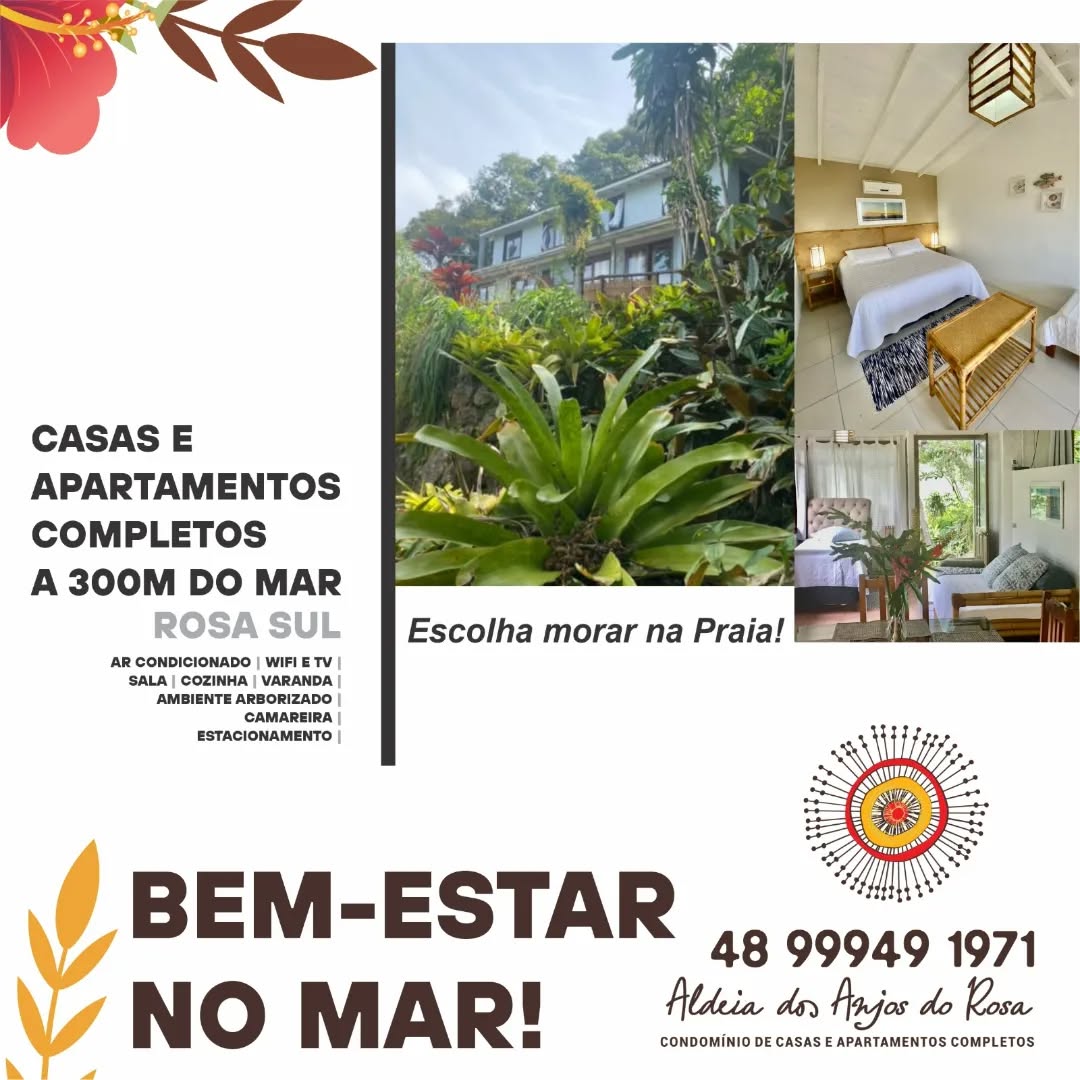 Bem-vindos à Aldeia dos Anjos do Rosa, o seu refúgio na Praia do Rosa!
🌊 Localização Privilegiada: Situada no Rosa Sul a 300 metros do mar, em meio à natureza, com acesso fácil à praia.
🏡 Aconchego e Conforto: Nossos acomodações são completas, equipadas com comodidades para garantir uma estadia relaxante.
🍽️ Gastronomia: Desfrute de deliciosos pratos da culinária local nos restaurantes próximos ao Condomínio.
🌅 Natureza Preservada: Explore trilhas deslumbrantes, desfrute de atividades ao ar livre ou simplesmente relaxe cercado pela beleza natural incomparável da Praia do Rosa.
Venha viver momentos inesquecíveis na Aldeia dos Anjos do Rosa. Reserve agora e deixe-se encantar pela magia da Praia do Rosa! 🌴☀️🐚
RESERVAS
48 99949 1971
www.aldeiadosanjosdorosa.com.br
#praiadorosaoficial #aldeiadosanjosdorosa