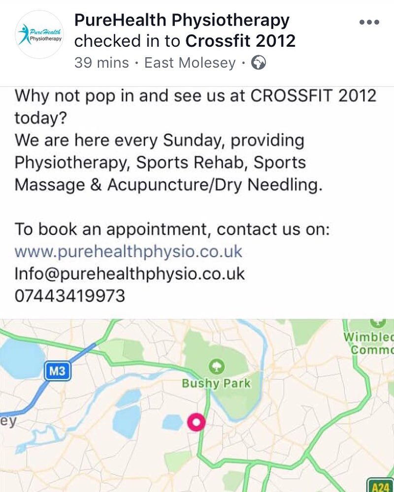 #physiotherapy #sportsrehab #sportsmassage #dryneedling #acupuncture #imbercourt #esher #eastmolesey #crossfit2012