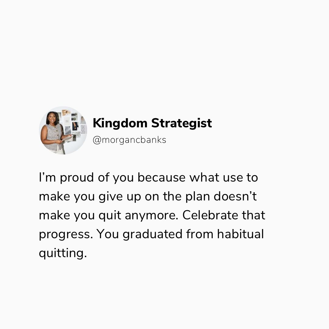No seriously celebrate that fact that you could have quit again. But, you stuck to the strategy, the plan, the prayer. You’ve been preparing even in the dark.
You Go! You’ve graduated from habitual quitting. That’s something to celebrate.
#womeninbusiness #christianwntrepreneur