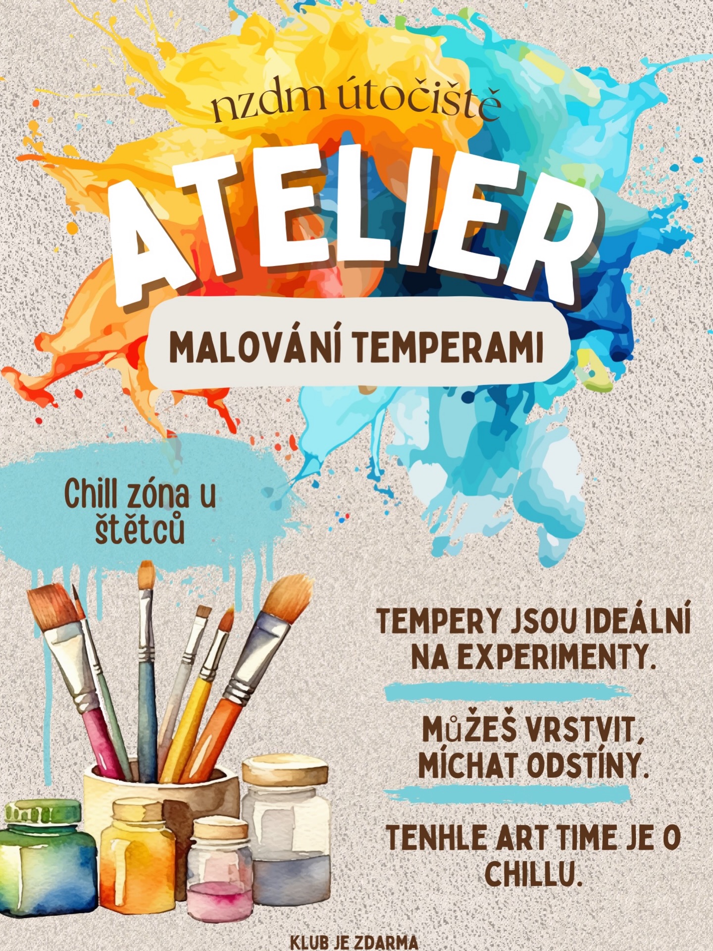 Atelier se koná každý týden. 🙋♀️