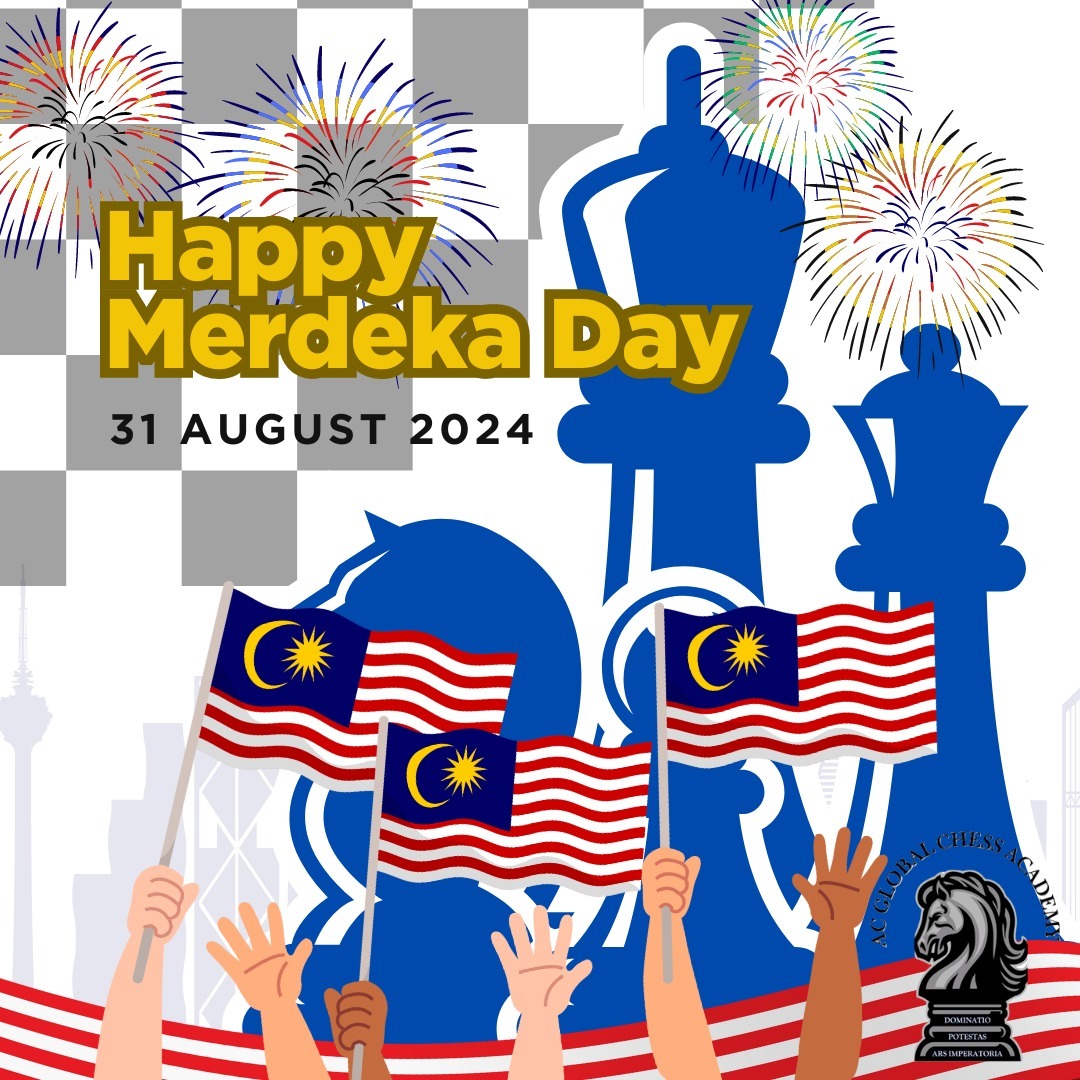 "Celebrating Malaysia's Merdeka Day with the spirit of strategy and resilience—just like in chess!
Every move towards independence was a calculated step towards our nation's freedom. Let's honour our history and look forward to a future full of checkmates in life! 🇲🇾
Selamat Hari Merdeka!
#chessforlife #independenceday #merdeka2024 #MerdekaDay #Malaysia #Chess"