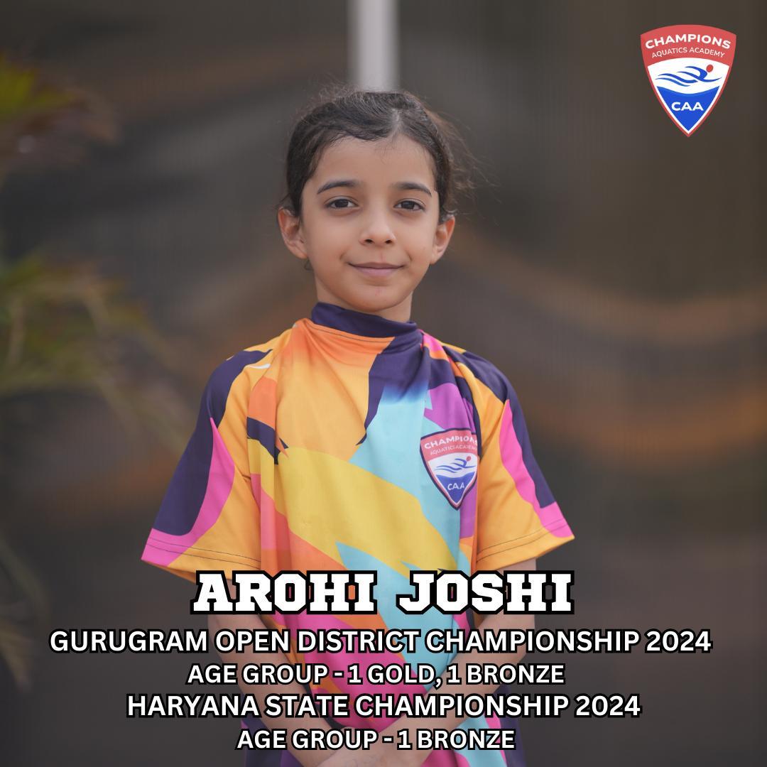 Arohi Joshi - Rising Swimming Star!
We are thrilled to congratulate Arohi Joshi for her remarkable performances at the Gurugram Open District Championship 2024 and the Haryana State Championship 2024!
Gurugram Open District Championship 2024
Age Group: 1 Gold, 1 Bronze
Haryana State Championship 2024
Age Group: 1 Bronze
Your dedication and hard work are truly inspiring, Arohi! Keep pushing boundaries and achieving great heights in your swimming journey.
#ArohiJoshi #ChampionsAquaticsAcademy #GoldMedalist #BronzeMedalist #SwimmingChampion #GurugramDistrictChampion #HaryanaStateChampion #ProudMoment #FutureChampion #SwimStrong #Inspiration #AthleteSpotlight