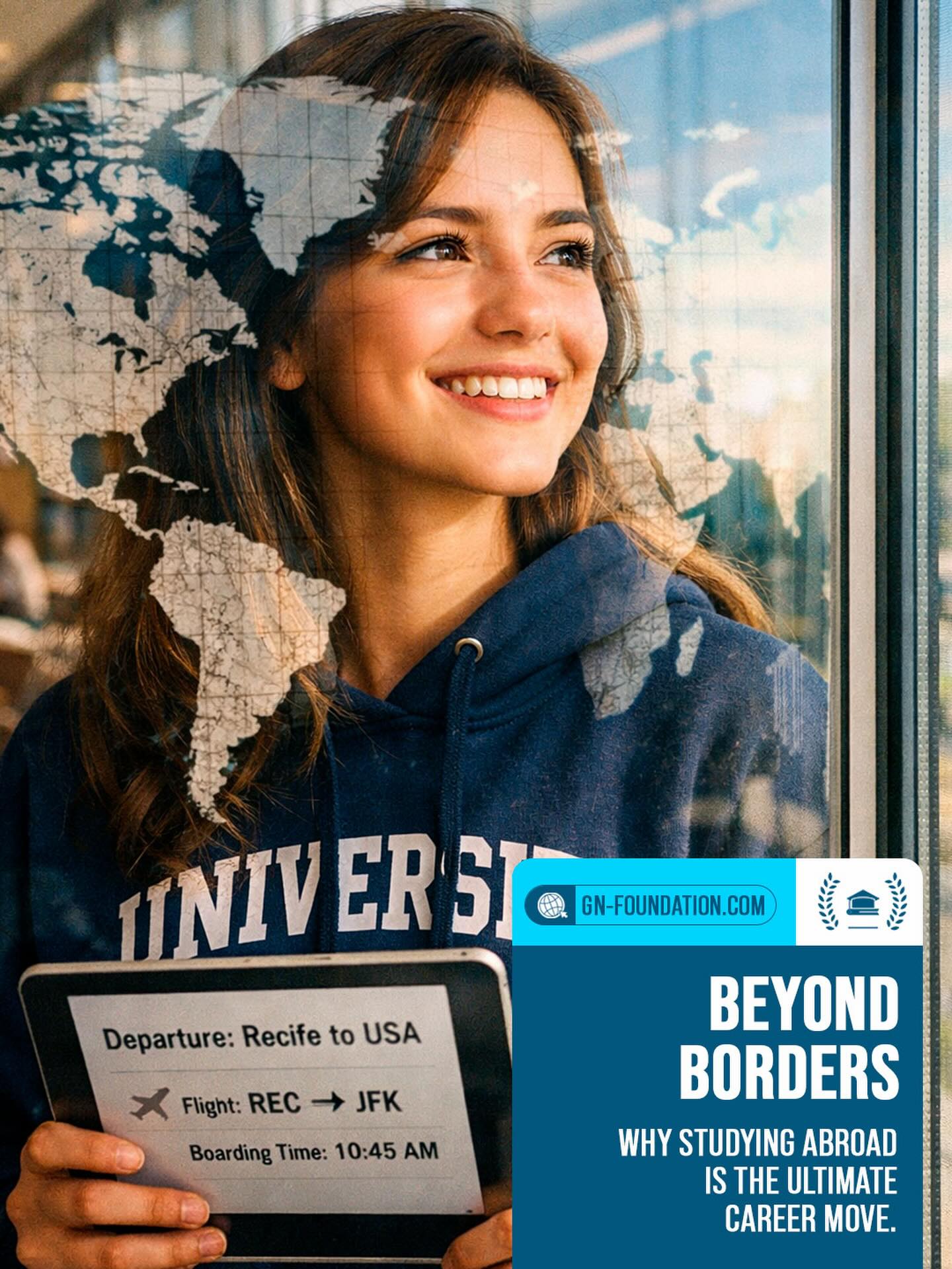 How do you build a successful international career? 🌎
The secret begins with your choice of education. Studying abroad isn’t just about the degree; it’s about how you prepare for an increasingly globalized job market.
Young people worldwide are looking abroad for the chance to master new languages, gain personal independence, and make their resumes stand out with significant international experience. 🏫
G&N Foundation understands that this journey transforms who you are and how far you can go. Get ready to fly high!
Visit us at https://www.gn-foundation.com/ 💻
———————————-
Como construir uma carreira internacional de sucesso? 🌎
O segredo começa na escolha da sua formação. Estudar no exterior não é apenas sobre o diploma, mas sobre como você se prepara para um mercado de trabalho cada vez mais globalizado.
Jovens do mundo todo estão buscando fora do país a chance de dominar novos idiomas, ganhar independência pessoal e destacar o currículo com uma vivência internacional de peso. 🏫
A G&N Foundation entende que essa jornada transforma quem você é e onde você pode chegar. Prepare-se para voar alto!
Visite-nos em https://www.gn-foundation.com/ 💻
#GNFoundation #Universidade #Carreira #MercadoGlobalizado #Exterior