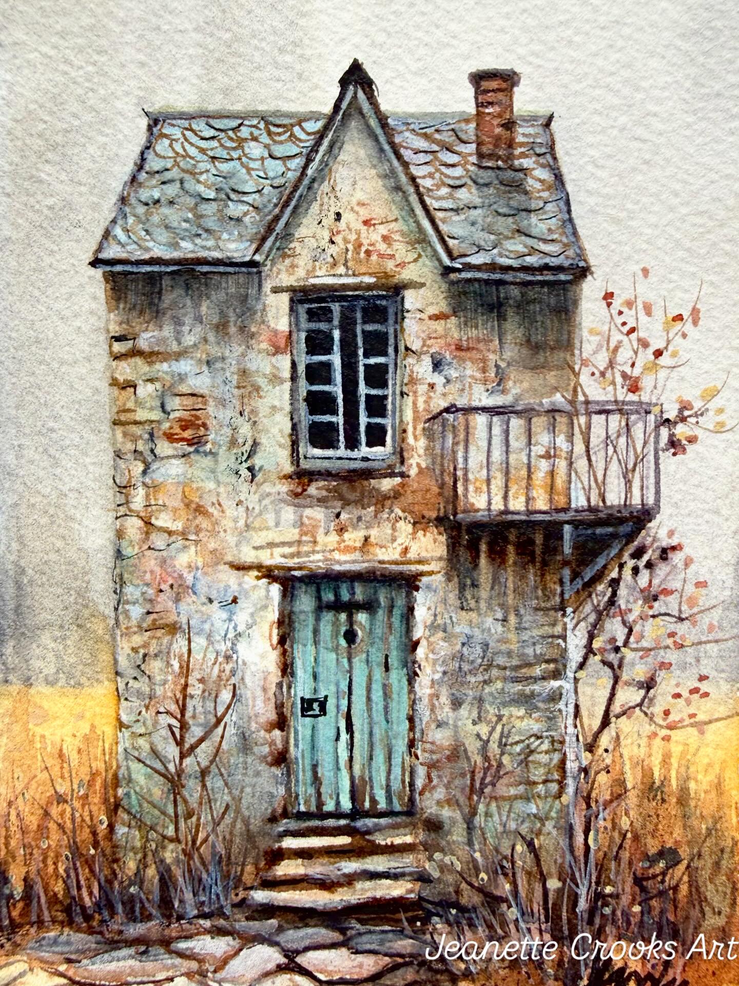 What a fun little challenge! Thank you so much @bernardsombret. I haven’t done one of these in quite a while!! I really enjoyed painting something a little different than my normal subjects. Can’t wait to do more! 👩🎨🥰 #bernardartschallenges54 #oldhouses #watercolorhouse #watercolorchallenge #oldhousepainting
