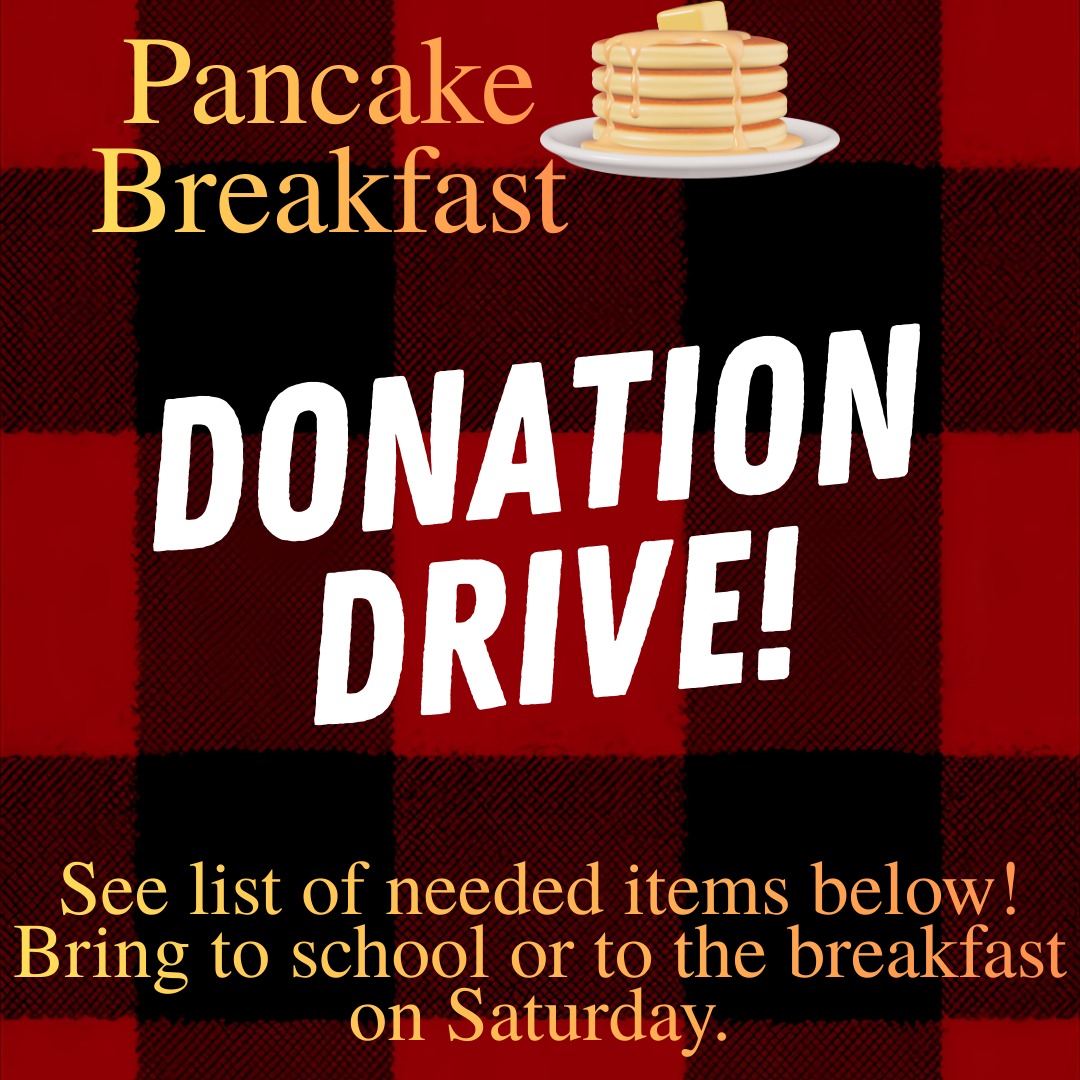 Pancake Breakfast Donation Drive!
All students can bring food and hygiene donations Thursday and Friday and drop them in the bin at the front of the school. Or bring your donations to Pancake Breakfast on Saturday! Let’s make this drive successful for those in need in our greater community. This year we are supporting:
Beaverton Resource Center for their on-site urgent-need pantry: Non-perishable food items including peanut butter, jelly, pasta sauce, pasta, chickpea pasta, red lentil pasta, canned tuna, canned beans, fruit snacks, oatmeal, soups, mac-n-cheese.
Northwest Children’s Outreach for their hygiene kits handed out to families in need: toothpaste, toothbrushes, bar soap, kid shampoo, adult shampoo, hair brushes, wash cloths.
Bonus: If you’d like to help out at the breakfast—and we still need help!—please sign up in ParentSquare. All parents are welcome, you don't need to have a 5th-grader to volunteer.