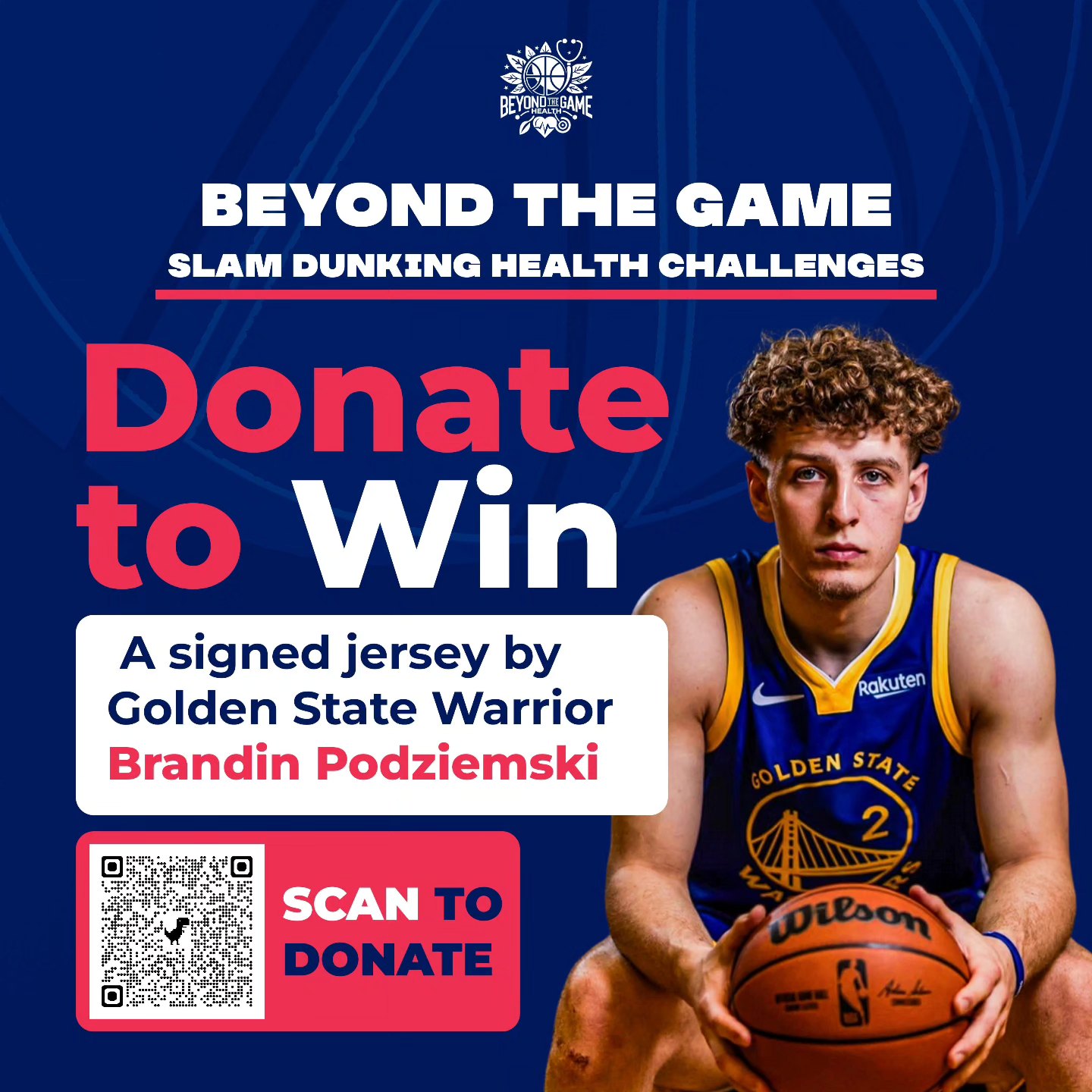 WIN A SIGNED WARRIORS JERSEY! 🔥
Want a Brandin Podziemski autographed jersey? Here’s your chance! Every donation supports diabetes & lupus advocacy, and each ticket brings you closer to taking home this exclusive Warriors gear!
🎟 Raffle Tickets Start at $25
📅 Winner Announced February 15, 2025
Tap the link in bio to donate & enter! 💙💛
#BeyondTheGameHealth #DubNation #WarriorsGiveBack