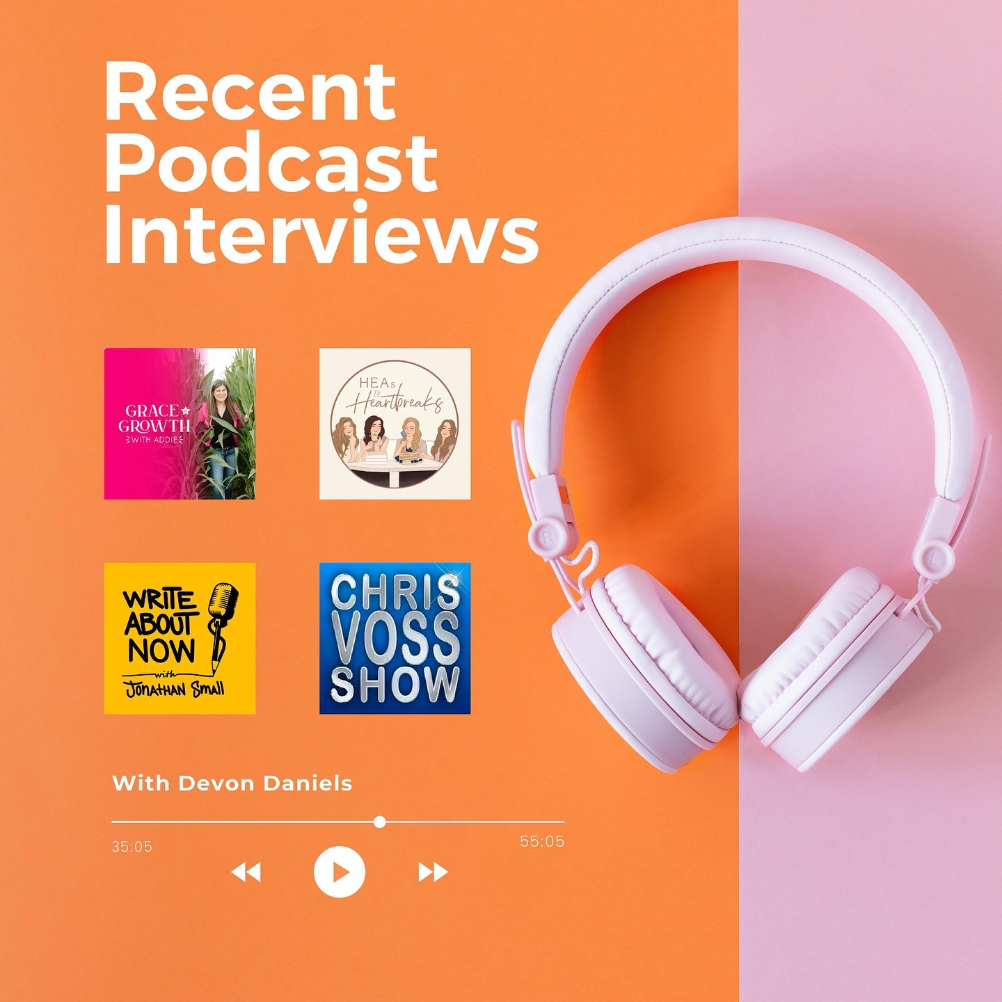I’ve been busy doing lots of podcast interviews over the past few weeks! If you’re interested in hearing more about my writing journey & the story behind THE ROM CON, check out these podcasts:
🎧 Grace & Growth with @addie.yoder
🎧 @heasandheartbreaks.pod with @achaperonwrites & @author.juliana.smith
🎧 @writeaboutnowpod with @thejonsmall
🎧 @thechrisvossshow
I have all of these linked on my website (link in profile, listed under “Press”), but you can also search for them wherever you prefer to listen to podcasts (like Apple, Spotify, etc.)
And a huge thank you to all these gracious hosts for having me! It’s a joy to have an excuse to talk all things books. 📚