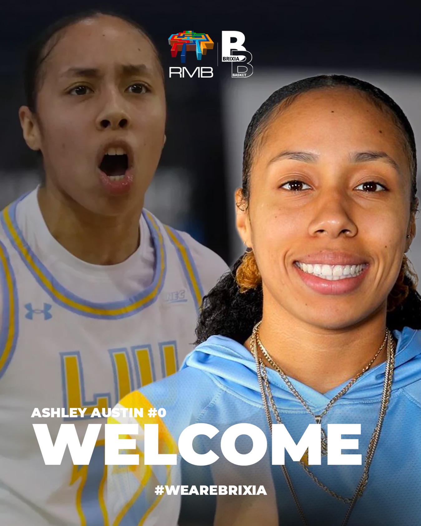 La società comunica l’ingaggio di Ashley Austin 🇺🇸, classe 2000, che si unirà al roster fino al termine della stagione.
Ashley è una guardia dinamica, nata a Compton, California (USA), con carriera cestistica che l’ha vista protagonista prima nel campionato universitario statunitense tra Cal State Bakersfield, Texas Southern e Long Island University e poi in Europa.
Atleta di grande intensità e mentalità competitiva, Austin porta energia, solidità e voglia di incidere ogni possesso, mettendo il collettivo sempre al primo posto.
Benvenuta Ashley! 🤍💙
#wearebrixia