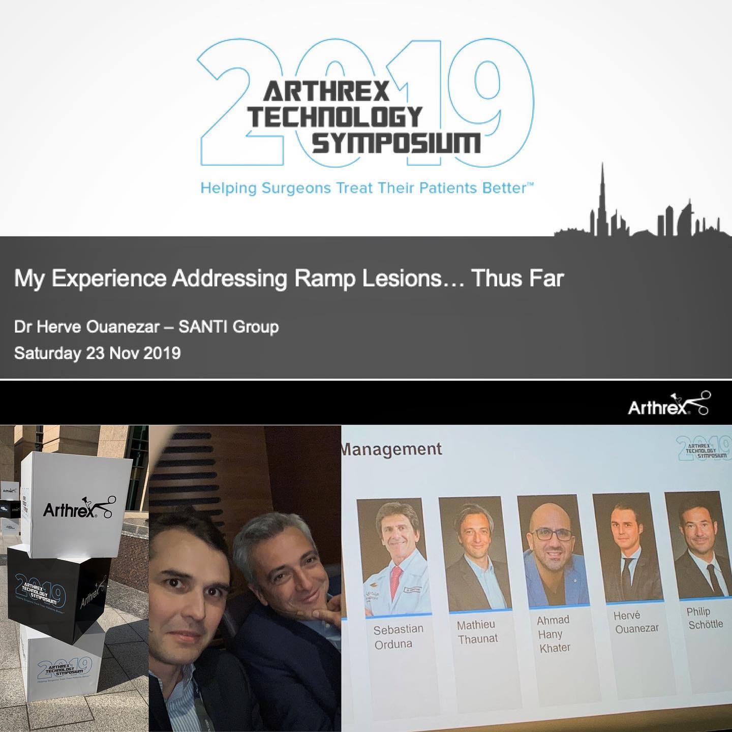 Amazing Symposium today in Dubaï! Thanks Arthrex « helping Surgeons treat their Patients better » #santigroup #sportsmedicine #kneesurgery #mydubai