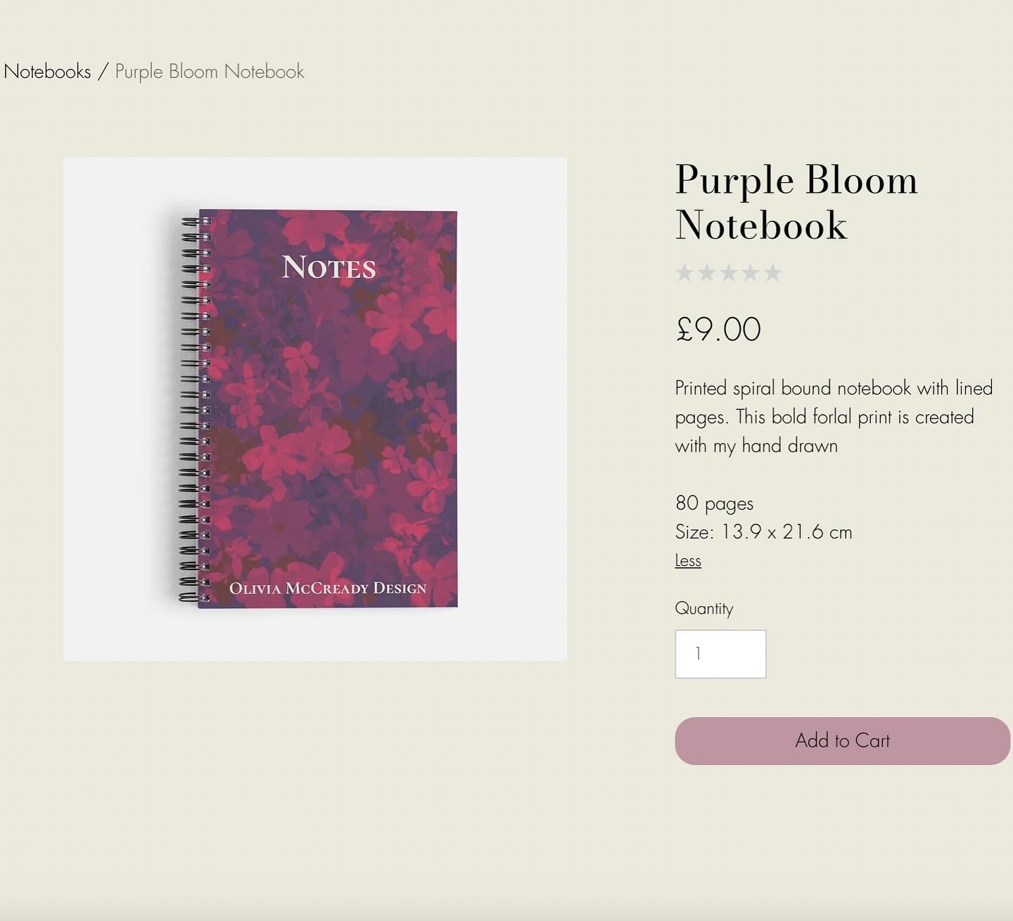 New notebooks are up on website. 80 lined pages, spiral bound. Shop using the link in my bio. #printednotebooks #textiledesign #textiles #smallbusiness