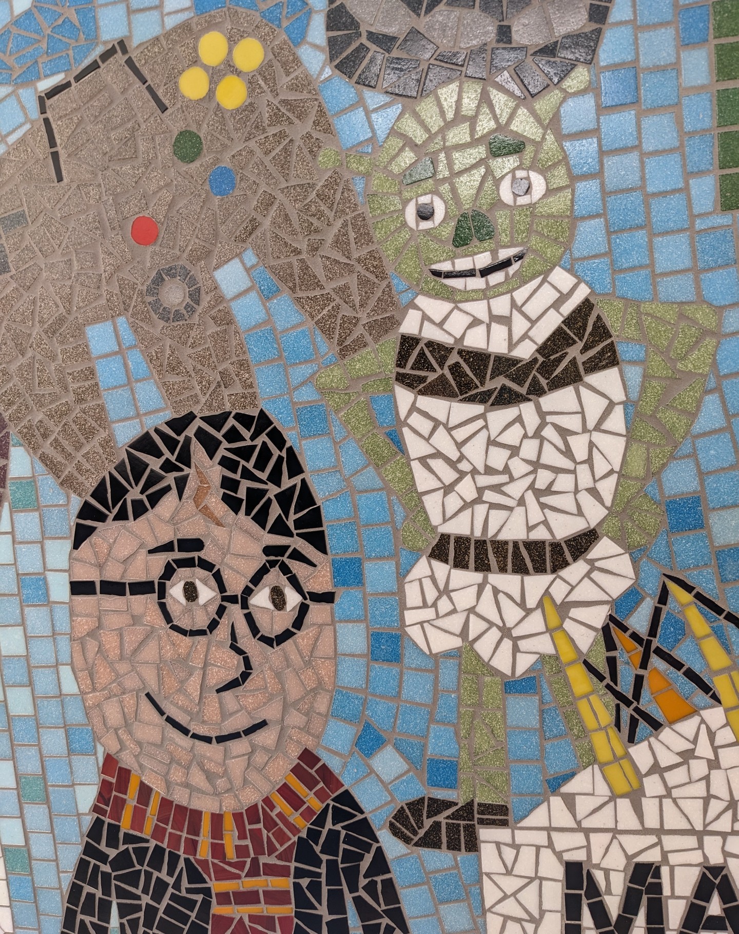 Celebrating 40 years with an incredibly fun and nostalgic timeline themed mosaic. Every element was drawn by a child in the school!
#shrek #harrypotter #supernintendo #90s #2000s #millenium #timeline #40years #90snostalgia #schoolproject #schoolart #handmadeuk #ukcrafts