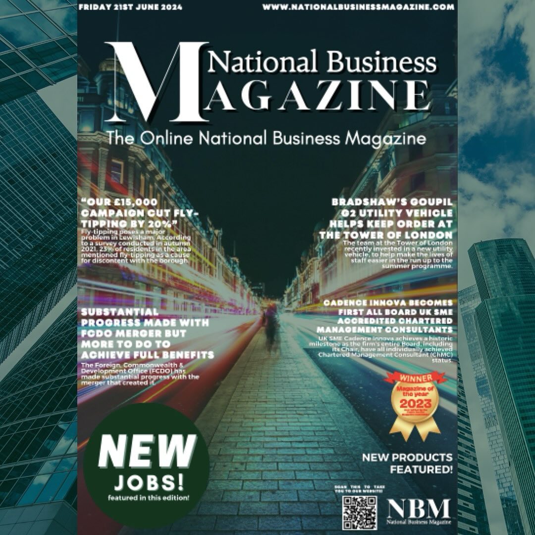 Newest edition of our National Business Magazine is now live! We are excited to continue our partnership with Bradshaws electric vehicles - check the link in our bio to see their latest work with the Tower of London!
