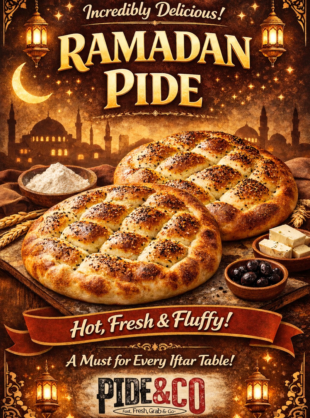 ✨ Ramadan is here, and so is a beloved tradition.
Our freshly baked Ramadan Pide will be available throughout the month, warm, soft, and made daily.
Perfect for sharing at iftar with family and friends 🤍
#ramadan #ramadanpide #iftar #ramadanspecial #turkishtradition #freshbaked #iftartime #ramadanfood #sharethetradition #pide