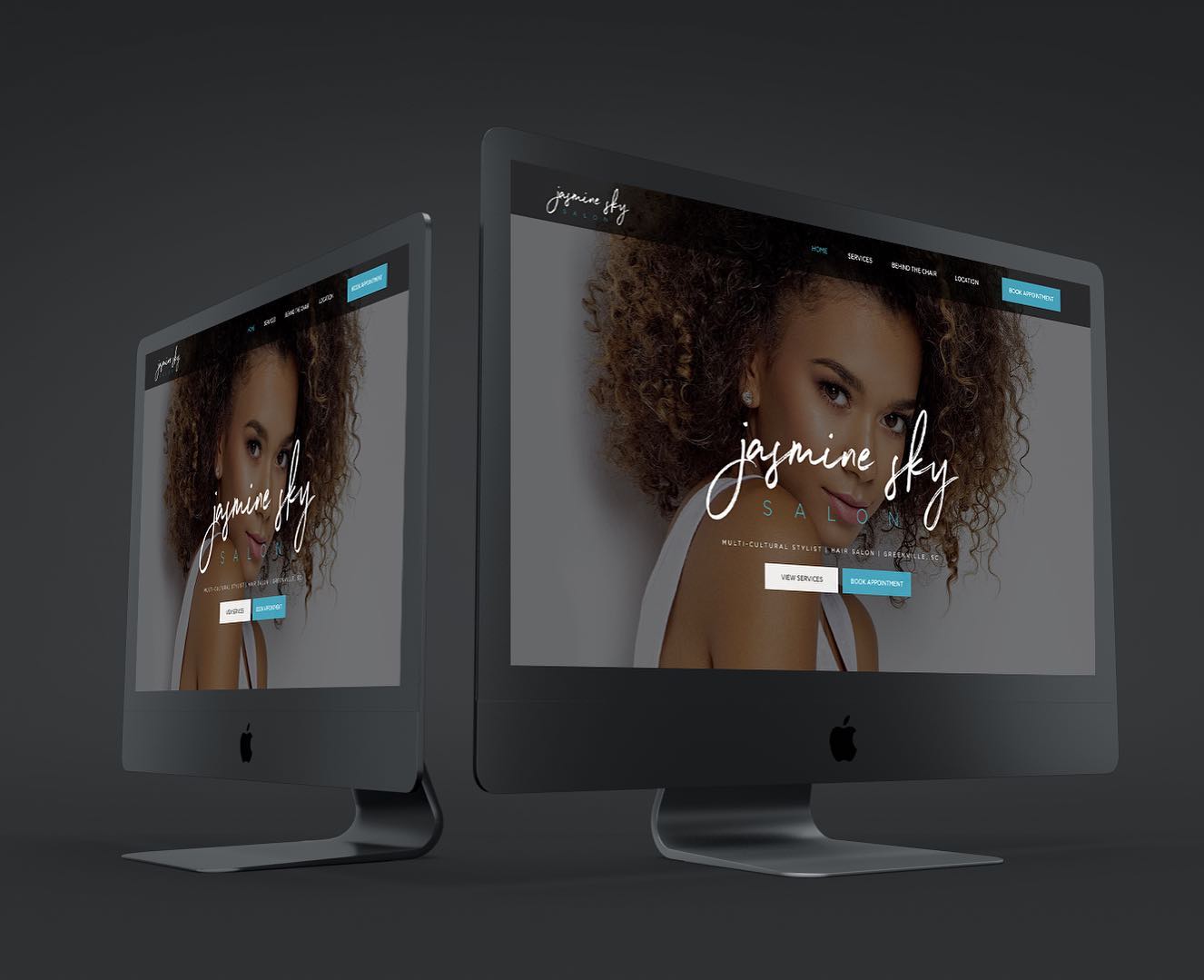 New Website Design for Jasmine Sky Salon, opening this month in Greenville! #hairsalon #hairstylist #websitedesign #salon #webdesign #yeahthatgreenville