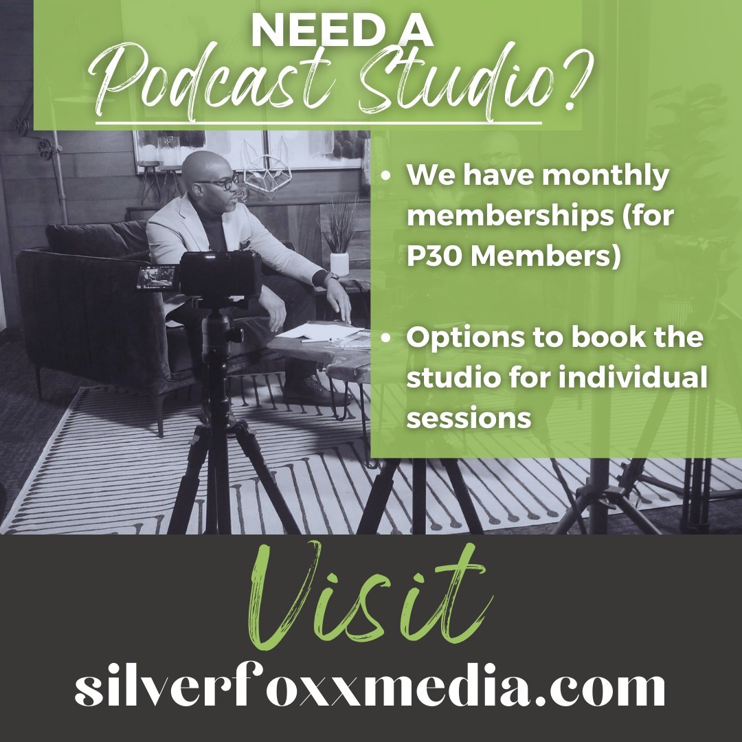 Are you ready to take your podcast to the next level? Look no further than Silver Foxx Media! Whether you're a seasoned podcaster looking to take your production values up a notch, or a newcomer looking to get started with the help of experts, we've got you covered. Our services include everything from recording and editing to mixing and mastering, and our team will work with you every step of the way to make sure your podcast is the best it can be
#podcast #silverfoxxmedia #podcastdevlopment #voiceover #recordingstudio #socialmediamanagment #familyowned #blackownedbusiness #voiceactor #indiana #indianabusiness #womanownedbusiness #womanowned #womanownedsmallbusiness #womensempowerment #femaleboss #podcasting