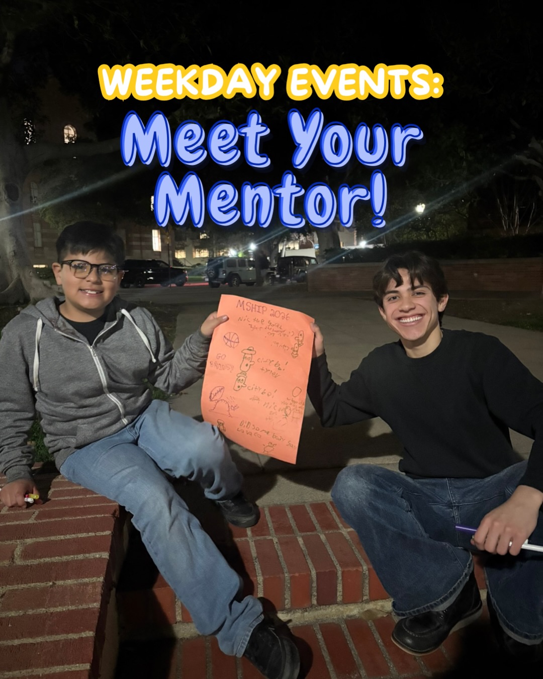 HEY MSHIP!!! We kicked off our first weekday event at UCLA’s Sunken Gardens where mentees finally get to meet their mentors! Everyone participated in ice breakers and games with their age groups!!