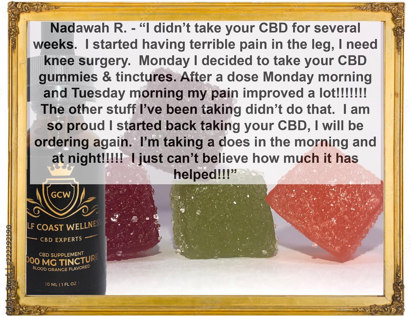 Pain & discomfort? Try our CBD tinctures and gummies! Check out this customer review!
#cbd #review #reviews #customerreview #pain #relief #painmanagement #gcwcbd #tincture #gummies