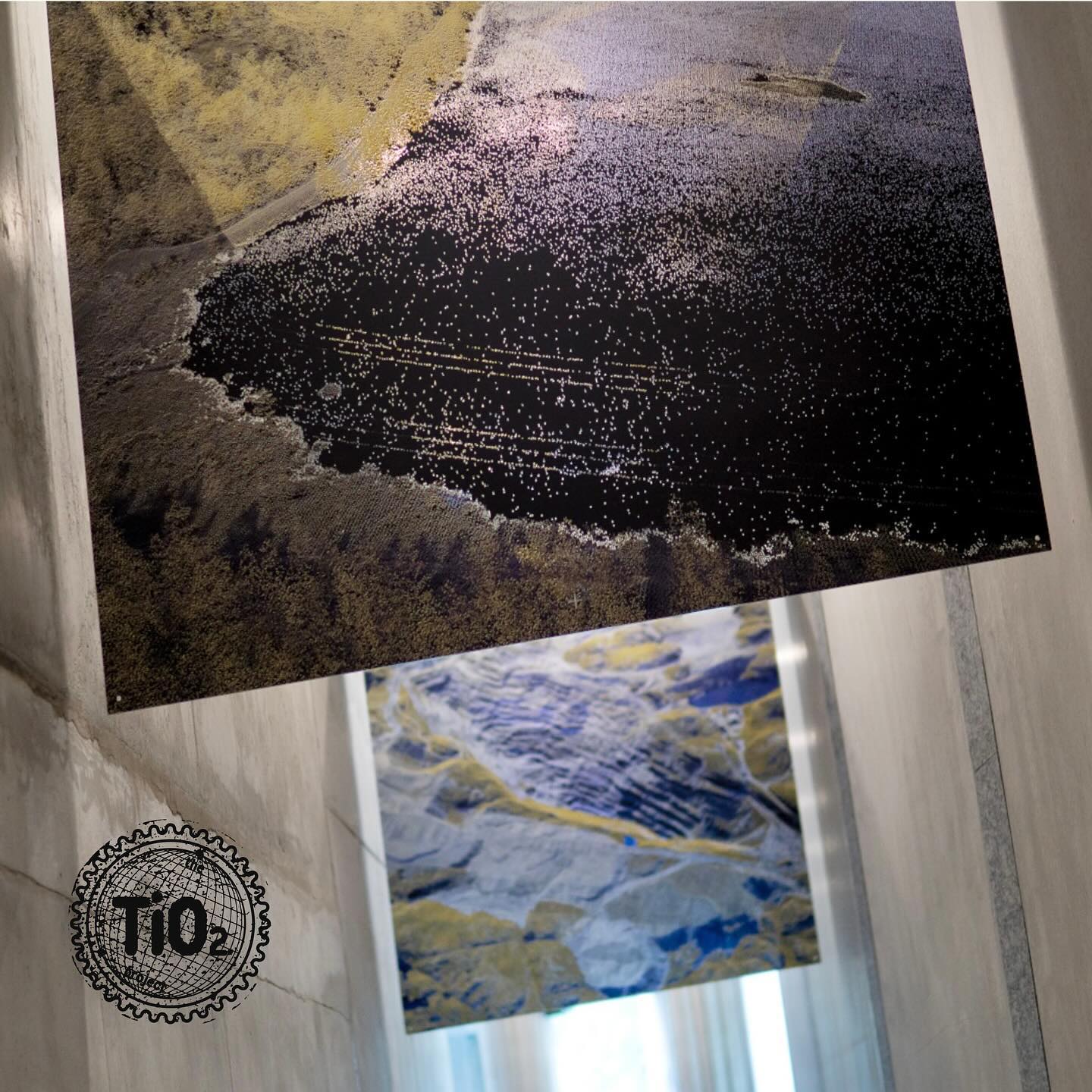 «Looking down, looking at, looking through, looking beyond. Two data images position the primary conditions of encountering landscapes of extraction: from above, at a distance, rarely from within, and most commonly as a composite of fragmented views. The images synthesize aerial surveying and imaging with infrared photography, referenced to the local coordinate system, colors shifted to the infrared-blue spectrum, striving for maximum alignment of the data sources. The emerging data landscapes are covered with inconsistencies, gaps, and distortions.
//
Unstable ground, unstable data, unstable image. The pieces combine a colorful infrared-blue data image on the front with the measured intensity of infrared radiation in white shades on the back. The translucency of the panels allows to preserve the indeterminate character of the combined data captures by making them sensible to the surrounding light conditions. The ground control points used to register the photographs in the scene are visible as white crosses.»
From Maximilian Schob’s written short essay on «Infra-Blue Ground» and «Infra-Blue Aerial»(2024)
@mvschob