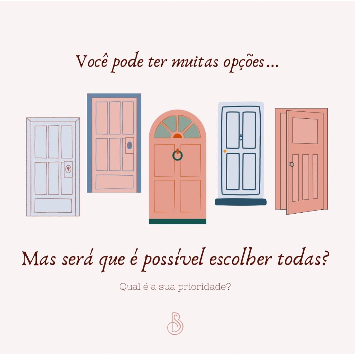 Você provavelmente já ouviu a expressão: “sempre que uma porta se fecha, outra pode se abrir”. Mas já imaginou se abrem várias portas ao mesmo tempo e você tenta dar conta de todas?
Muitas vezes, você pode se ver com muitas possibilidades e uma gama enorme de escolhas, mas tentar dar conta de tudo talvez não seja a melhor opção. Isso porque, apesar de ter todas essas portas abertas, imagina o quão cansativo é olhar para cada uma e entender a necessidade e individualidades delas ao mesmo tempo.
É por isso, que é preciso entender o que você quer fazer agora, qual é a sua prioridade, até por que, se tudo é prioridade, então nada de fato é.
#prioridade #terapia #tcc #terapiacognitivocomportamental #rotina #psi #psicologia #psicologiaclinica #psicologiaonline #atendimentos #atendimentosonline #burnout