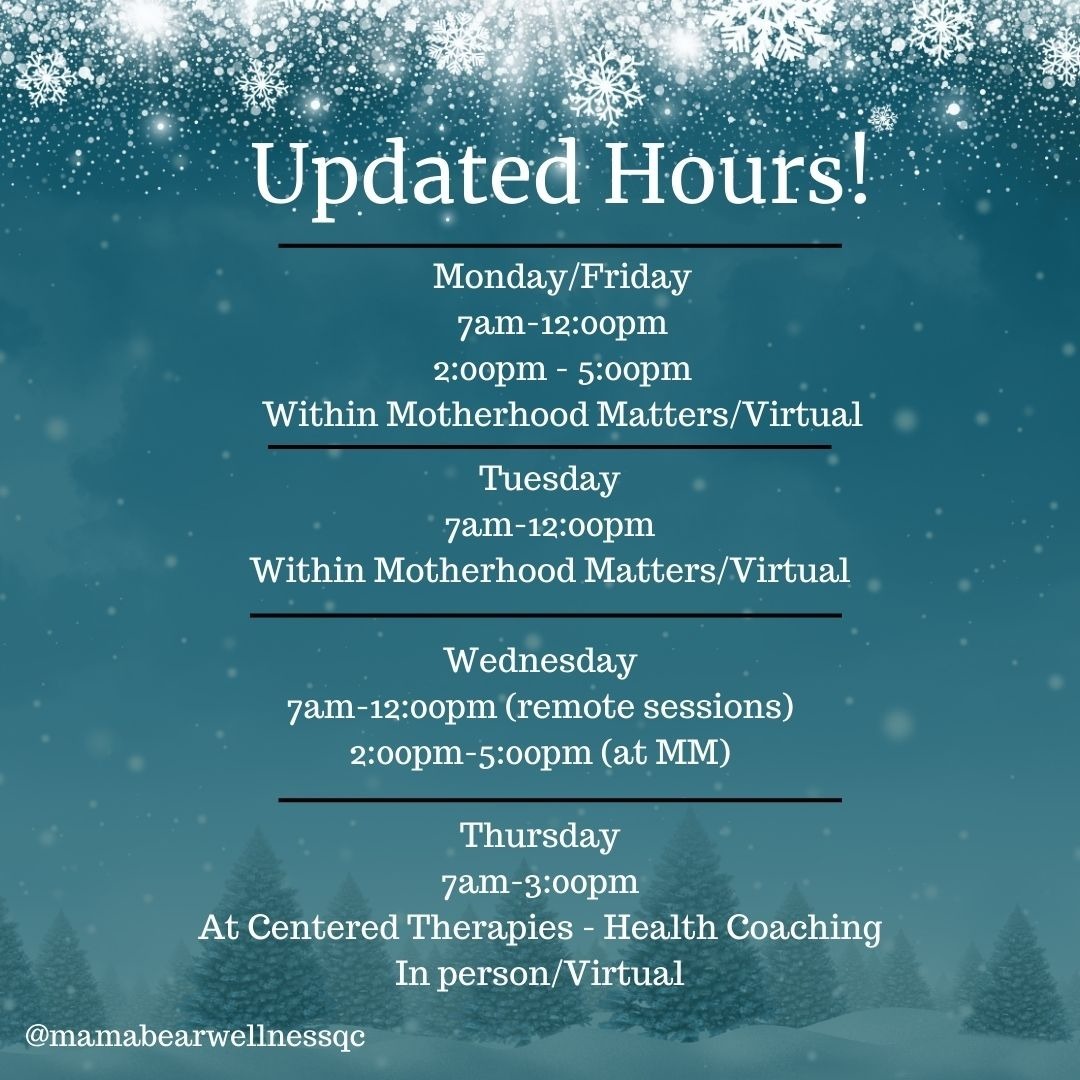 Updated Hours for 2024!
Whether you're looking for personal training, health coaching, or both, here are my updated hours for 2024!