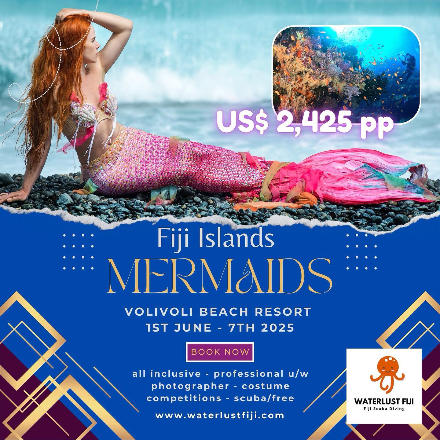 We’re about to make a splash with the first Mermaid Special in Fiji !
#mermaidtail #mermaidlife #mermaids #mermaiding #scubadiving #fijiislands