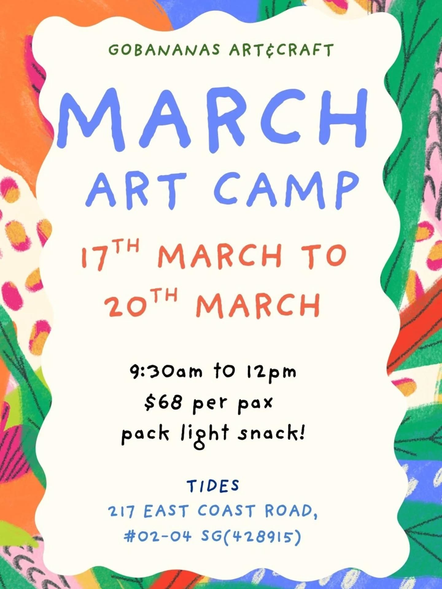 Hi all, our local school March holiday camps are up for booking! Do message us to get more information!
#photooftheday #instaphoto #instagood #fun artcampssofun