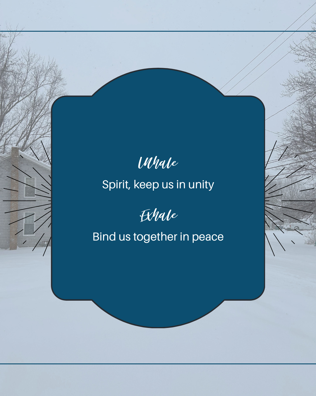 Day five of the 7-day call to prayer and fasting for the Springfield community and our nation. Pause for a few seconds and breathe with an easy-to-remember prayer.
Today's prayer focus is unity of the church, and this breath prayer is taken from Ephesians 4:3-6. We pray for the church to stand united, no matter ethnicity or denomination. We pray the church would be a collective witness of what it means to love mercy, do justly, and walk humbly with God. May we be known by our love.
It's never too late to join this concerted call to prayer for our community and our nation during these seven days. If you want to get more information or sign your support, click here: https://docs.google.com/.../1FAIpQLSfsej2WFMCxWx.../viewform