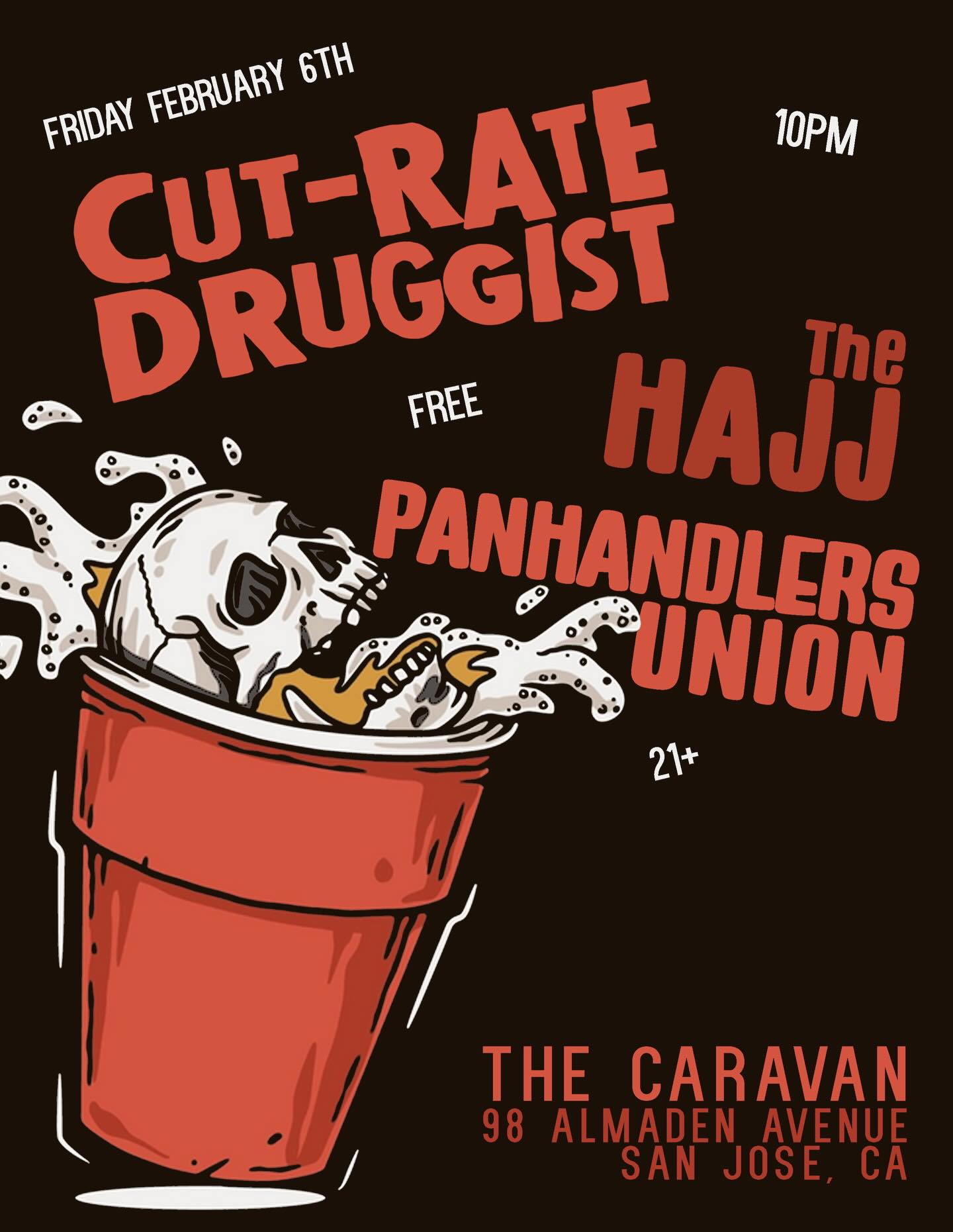San Jose see you this Friday night at the amazing @caravanloungesj!!
@cutratedruggist
@thehajjmusic
@panhandlersunionband
FREE! 10pm! +21!
#thehajjmusic #thehajj #tour #music #diy