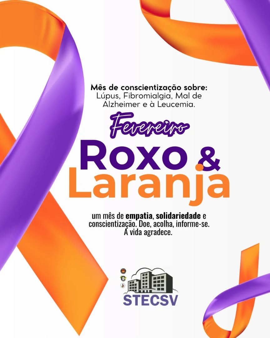 💜🧡 Fevereiro Roxo e Laranja chegou para nos lembrar da importância da empatia, solidariedade e informação!
Este mês é dedicado à conscientização sobre o Lúpus, Fibromialgia, Mal de Alzheimer e a Leucemia. Doar tempo, atenção e cuidado pode transformar vidas. Acolher, ouvir e informar-se também é um ato de amor.
Compartilhe essa causa. Juntos somos mais fortes! 💪
#FevereiroRoxo #FevereiroLaranja #Conscientização #EmpatiaQueTransforma #STECSV
