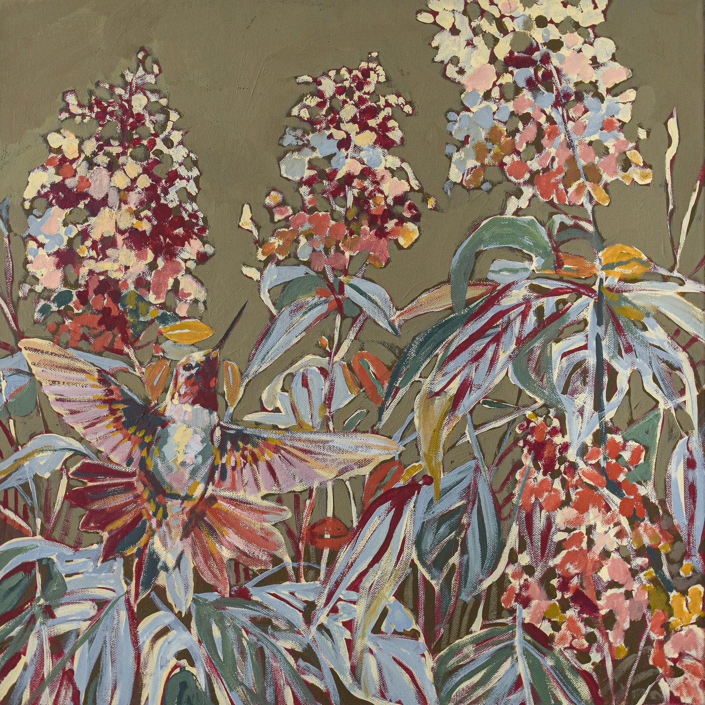 This collection was inspired by the oakleaf hydrangeas in my backyard. I never planned to paint them, but watching them go from big summer blooms to dried delicate shapes really got me.
These three 20x20 paintings are heading to @carongallery on 2/10 as part of my newest collection, Chasing Blue 🩵