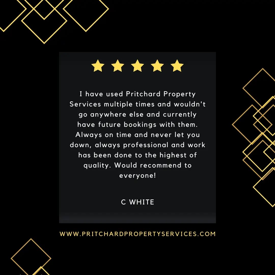 Thank you so much for your awesome review! We're thrilled to hear that you're happy with our services.
At Pritchard Property Services, making our customers happy is what we strive for every day, so your feedback really means a lot to us.
#CustomerFeedback #HappyCustomer #ThankYou #PritchardPropertyServices #Painting #Decorating #HomeImprovement #QualityService #Grateful #PritchardPropertyServices