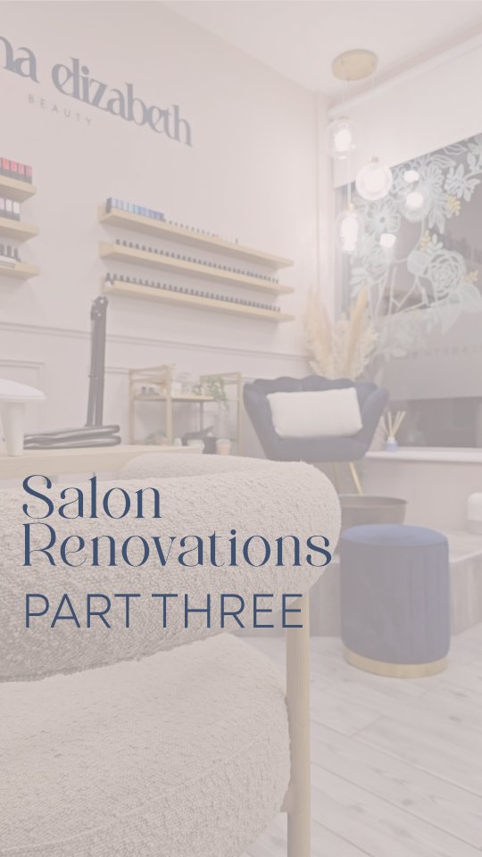 Salon Renovation Diaries – Part 3 🪚💡
Eeee… we’re nearly there 💙
Up until now, every bit of work in the salon has always been done by us.
But this time around, with a 1-year-old in tow, doing everything ourselves just wasn’t realistic.
So we brought in a joiner to work on extending the treatment rooms, and two absolutely brilliant painter & decorators who blitzed all the painting while the salon was closed.
That then left the fun bits ✨
New lighting, mirrors, acoustic panelling (still a little more to finish as its a pain in the arse), and a brand new logo and sign inside. The outside signage will have to wait until I save my pennies again 🥲💸.
But we’ve achieved exactly what I set out to create.
A calm, cosy, welcoming space that feels relaxed, friendly, and & more grown up version of Jemma Eliz 💙.
#salondecor #salonrenovation