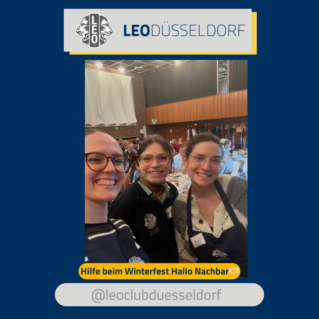 🫶🏻 Hilfe beim Winterfest von @hallonachbar_duesseldorf 🫶🏻
Am 18.01. haben wir beim Winterfest von Hallo Nachbar Düsseldorf mitgeholfen, indem wir Essen an einsame und hilfsbedürftige Menschen ausgegeben haben! Es war schön, gemeinsam mit den Nachbarn zu essen, zu reden und zu singen. Danke für den tollen Tag✨🫶🏻🫂
#leoclub #gemeinsamgutes #leoclubdüsseldorf #weserve #hallonachbar