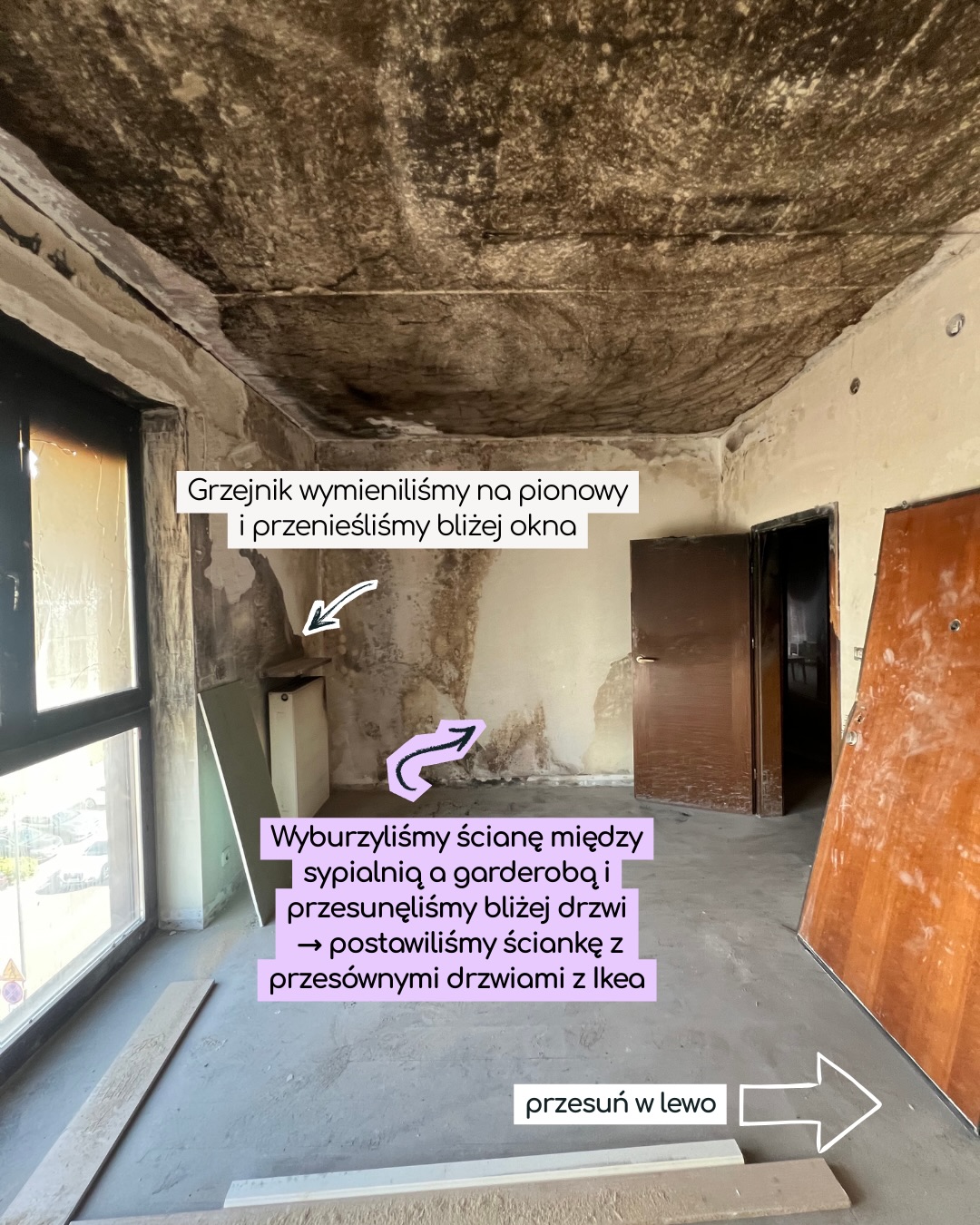 W tej realizacji kluczowe były dwie decyzje projektowe:
– zmiana układu pomieszczenia
– wybór systemowej zabudowy zamiast stolarskiej
Po wyburzeniu ściany między sypialnią a garderobą wykonaliśmy nadproże z karton-gipsu.
👉 Nadproże to element konstrukcyjny nad otworem, który przejmuje ciężar ściany i sufitu – dzięki niemu można bezpiecznie otworzyć przestrzeń i dalej projektować zabudowę od podłogi aż po sufit. Tutaj miał na celu tylko uzupełnienie przestrzeni między modulowymi drzwiami a sufitem 😀
W samej garderobie zastosowałam system 𝗣𝗟𝗔𝗧𝗦𝗔 𝘇 𝗜𝗞𝗘𝗔, dopasowany co do centymetra do wnętrza. Efekt? Funkcjonalna garderoba „jak na wymiar”, ale w systemowej cenie.
Ciekawostka
Stolarz, który wykonywał inne zabudowy w tym mieszkaniu (korytarz, łazienki), powiedział wprost, że u niego taka garderoba kosztowałaby minimum 𝟭𝟱 𝟬𝟬𝟬 zł.
#projektwnetrz #garderobamarzen #ikeaplatsa #projektowaniezglowa
garderoba, nadproże, system IKEA, oszczędności w projekcie