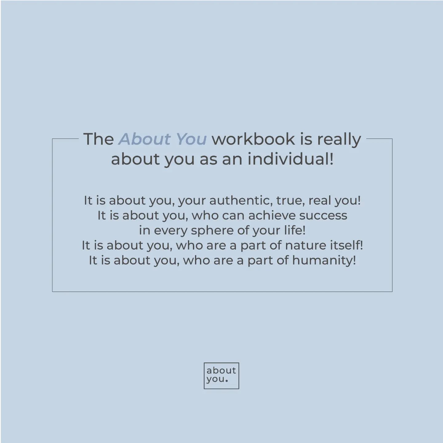 The About You workbook is really about you as an individual!
#Workbook #SelfImprovement #CreativeJourney #AboutYou #AboutYouCo #AboutYouWorkbook