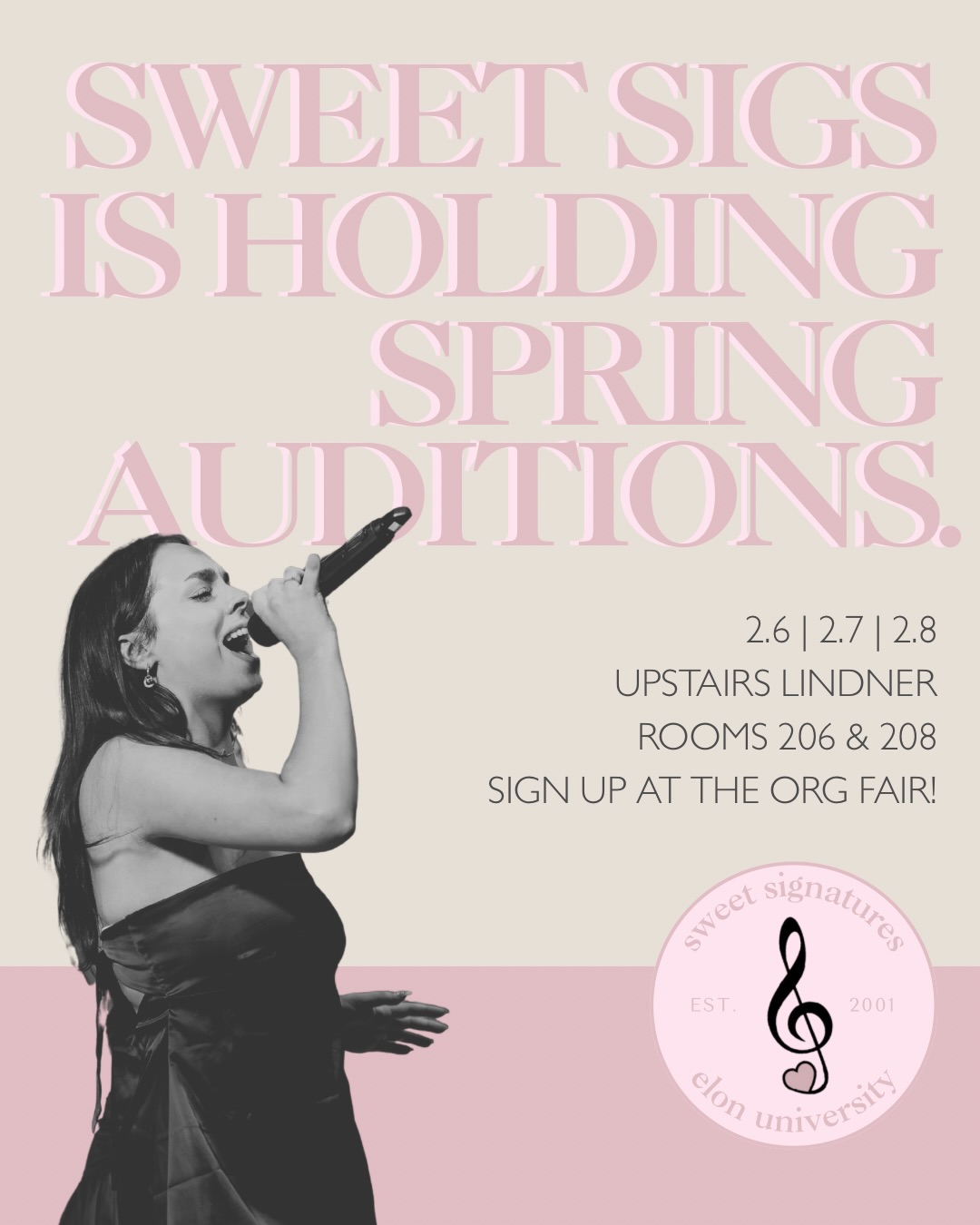 Love to sing? Spring auditions week is upon us, and we’re here to give you all the details!! We’ll be posting more info throughout the week, but as always, DM us with any questions💓