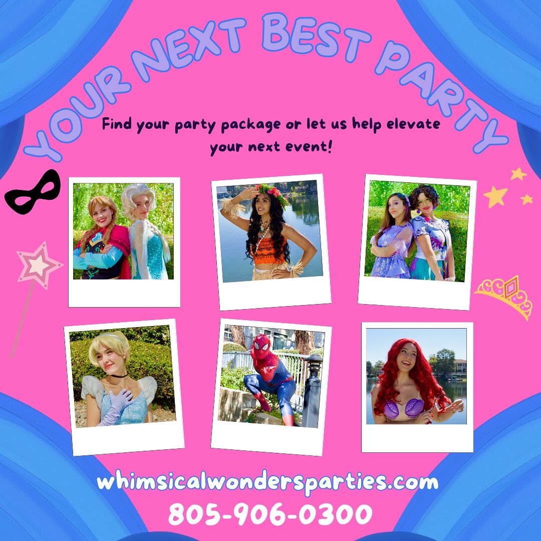 Whimsical Wonders Parties where dreams come true and fairy tales come to life! Start your new year off right with a wonderful choice of Princesses and Heroes to help celebrate your childβs special event. Contact us at our website (link in bio) and we will help you with all of your party entertainment! πβ¨
