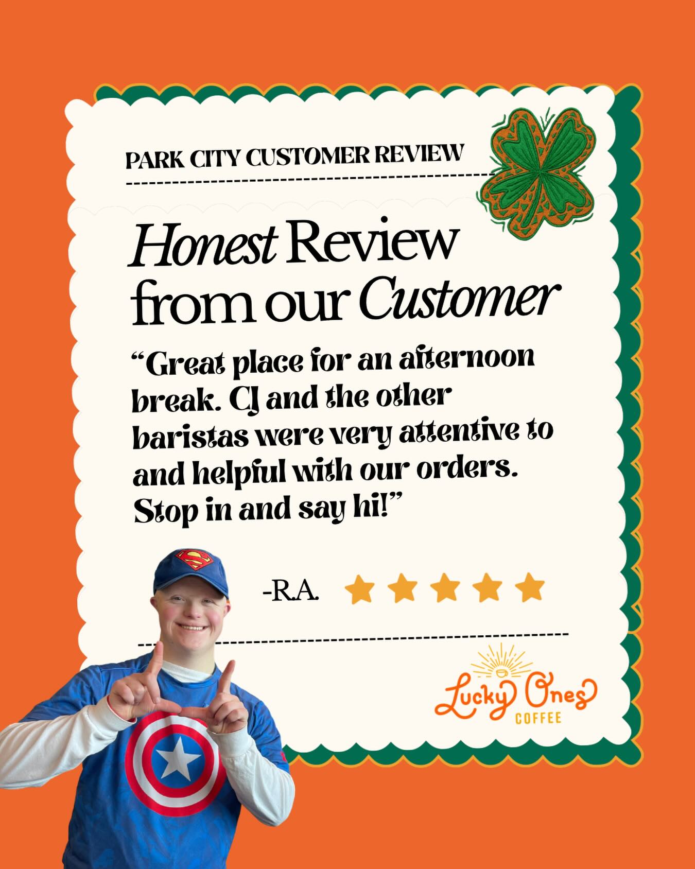 Check out one of our many raving reviews of our Park City Store! 🤩
Literally come on in anytime, our baristas would love to say hi! 🫶