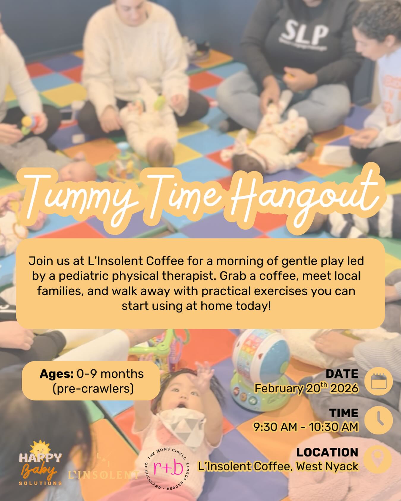 Get ready for a morning of coffee and play! ☕️✨
Join us at L’Insolent Coffee on February 20th (9:30–10:30 AM) for gentle play led by Mercedes, pediatric physical therapist. Enjoy 1:1 guidance and hands-on strategies to help your baby master milestones like rolling, sitting, and crawling while you connect with local families. Grab a coffee and walk away with practical exercises you can start today!
Details:
📍L’Insolent Coffee West Nyack
💸 $20/child
🔗 Register via link in @happy.baby.solutions bio