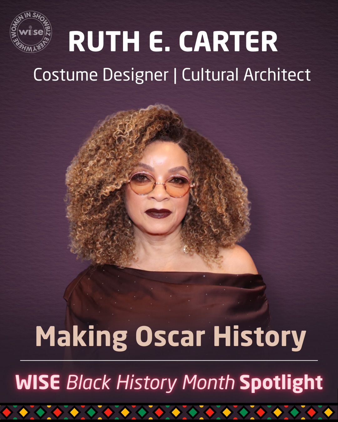 WISE Spotlight: Ruth E. Carter ✨
This Black History Month, we honor a true icon.
Ruth E. Carter is the most Oscar-nominated Black woman in the history of the Academy Awards—and the first Black woman to win multiple Oscars for Costume Design. 🏆
From Malcolm X and Black Panther to Sinners, her work doesn’t just shape characters—it shapes culture.
@therealruthecarter isn’t just part of film history.
She IS film history!
🩷 Drop a heart if her work shaped how you see film.
#WISESpotlight #BlackHistoryMonth #RuthECarter #Sinners #oscars