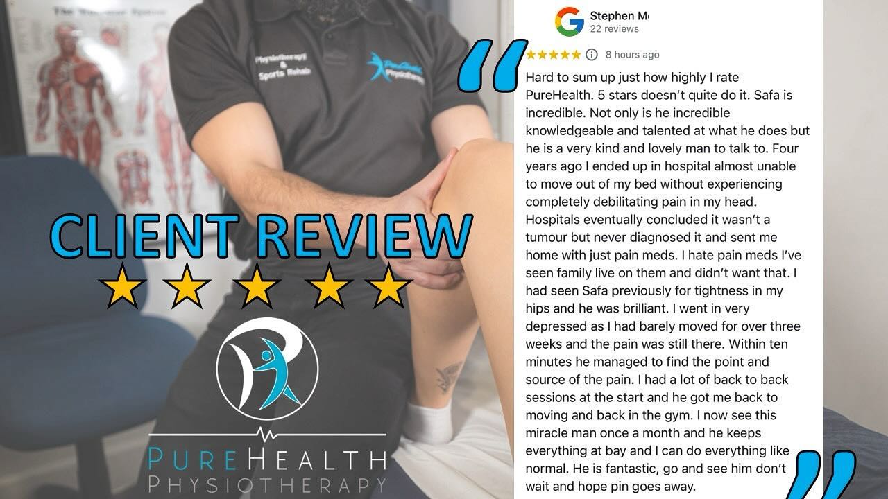 Start the year as you mean to go on! Another satisfied client who kindly shared their experience with PureHealth Physiotherapy on Google.
Find out if we can help you too - contact us today
07443419973
info@purehealthphysio.co.uk
www.purehealthphysio.co.uk
#physiotheraphy #sportsrehabilitation #sportsmassage #dryneedling #acupuncture #painrelief #health #feltham #sunburyonthames #thegymgroupfeltham #thegymgroupsunbury