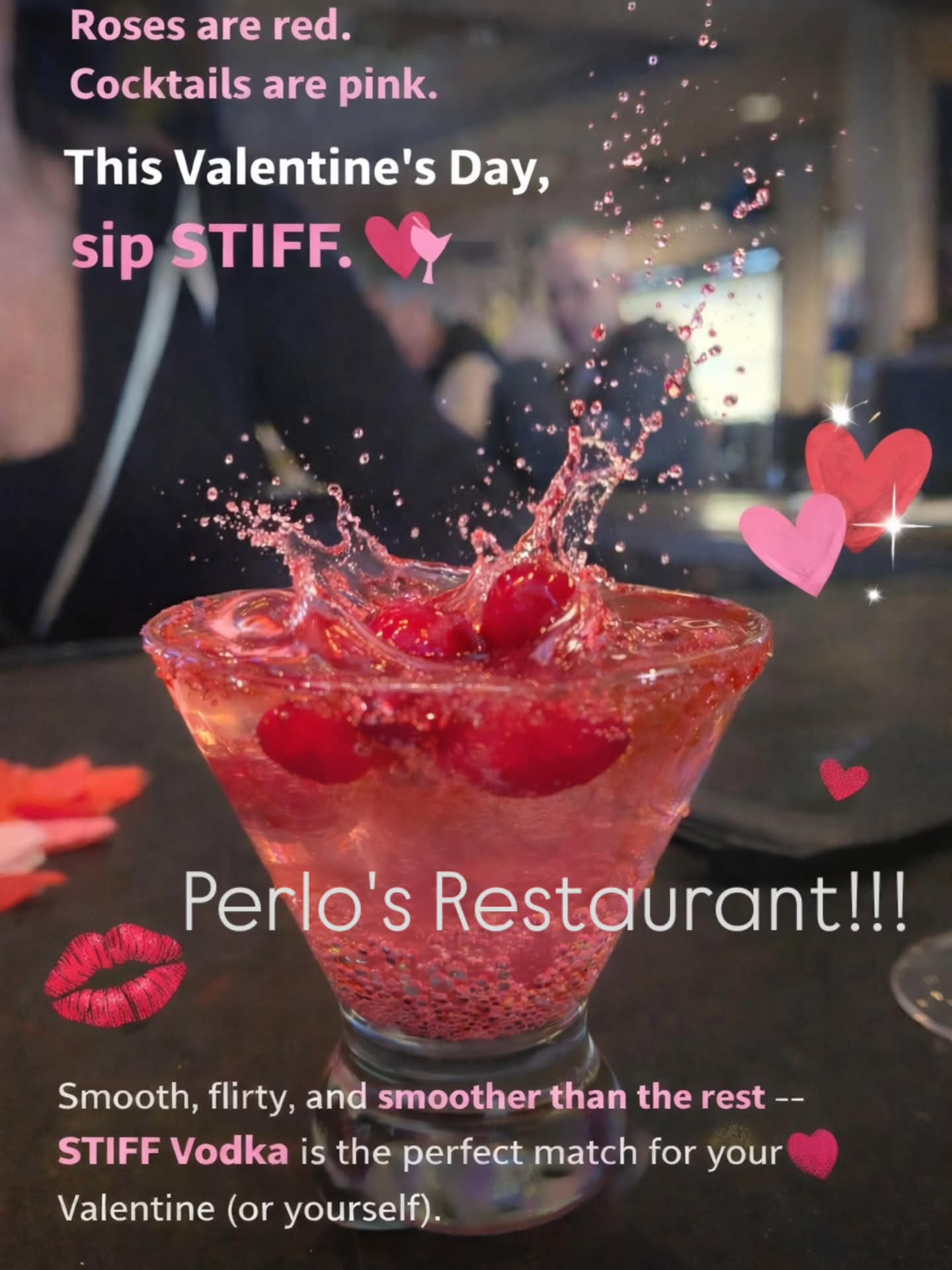 Go get some STIFF Vodka with your Valentine @perlosrestaurant! Smoother than the rest! 82proof! #stiffvodkaofficial #smootherthantherest #loveisintheair❤️