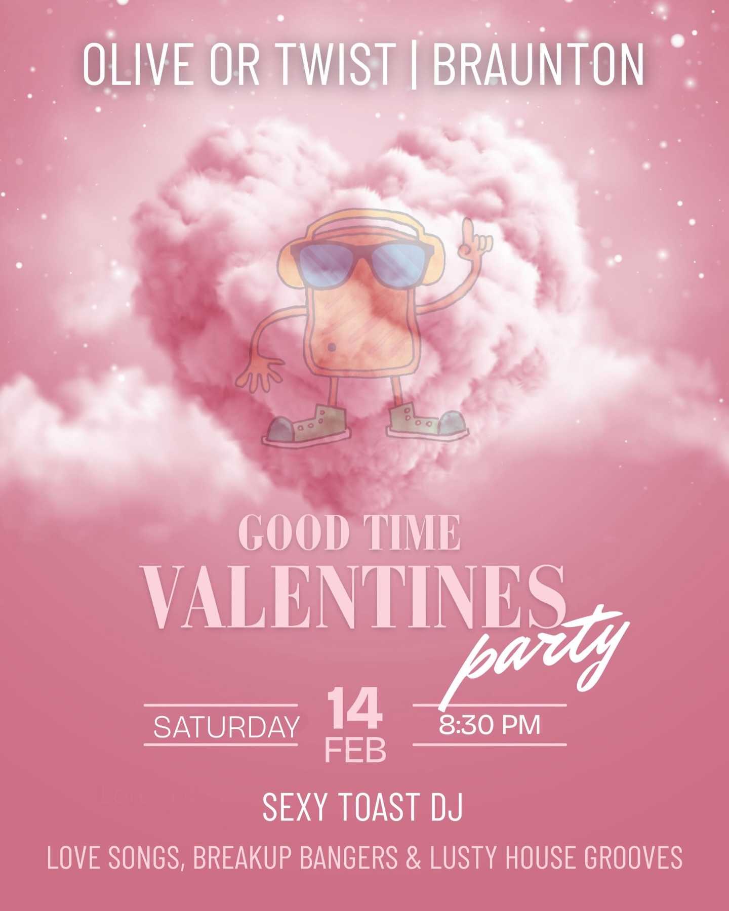 🖤The heating will be up, the lights down low and buttery grooves form @sexytoastdj 🖤
Valentines at @oliveortwist_braunton