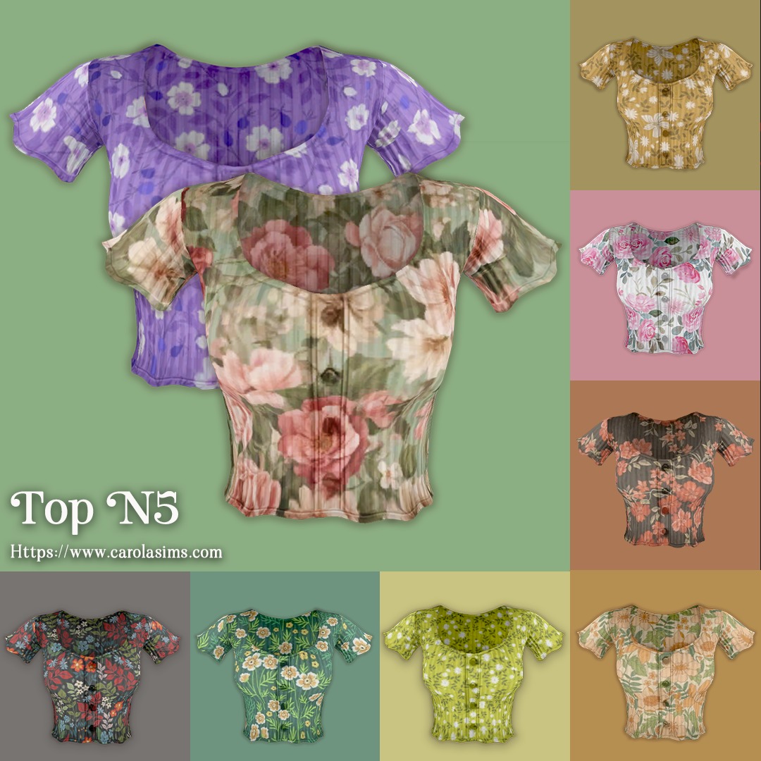 Top N5
Short sleeves, soft texture, modern romantic vibes.
Download Here:
https://www.carolasims.com/post/top-n5
Check out the links in bio for plenty or other CC downloads.
Visit Patreon for more. ✨
.
.
.
.
.
.
.
.
#ruffletop #cuteandchic #femininestyle #sims4clothing #fashionfinds #instafashion #chicvibes #fashioninspo #cuteandcomfy #stylegoals #tsr #thesimsresource #sims4creators #tsrcc #sims4tsr #sims4creators #sims4clothing #sims4cc #sims4ccfinds #ccfinds #sims4clothing #simstagram #sims4fashion #ruffletops #fashion #style